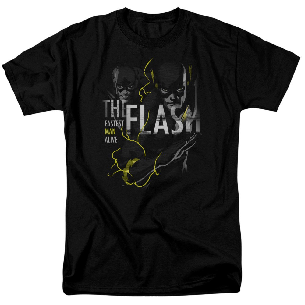 The Flash Fastest Man Alive Men's Black T-Shirt, Black