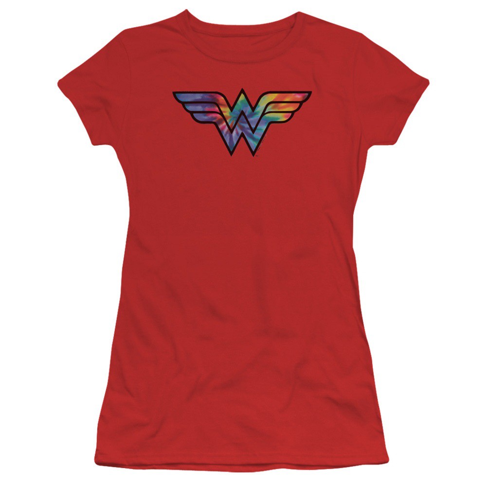 Wonder Woman Tie Dye Logo Women's Tshirt, Red