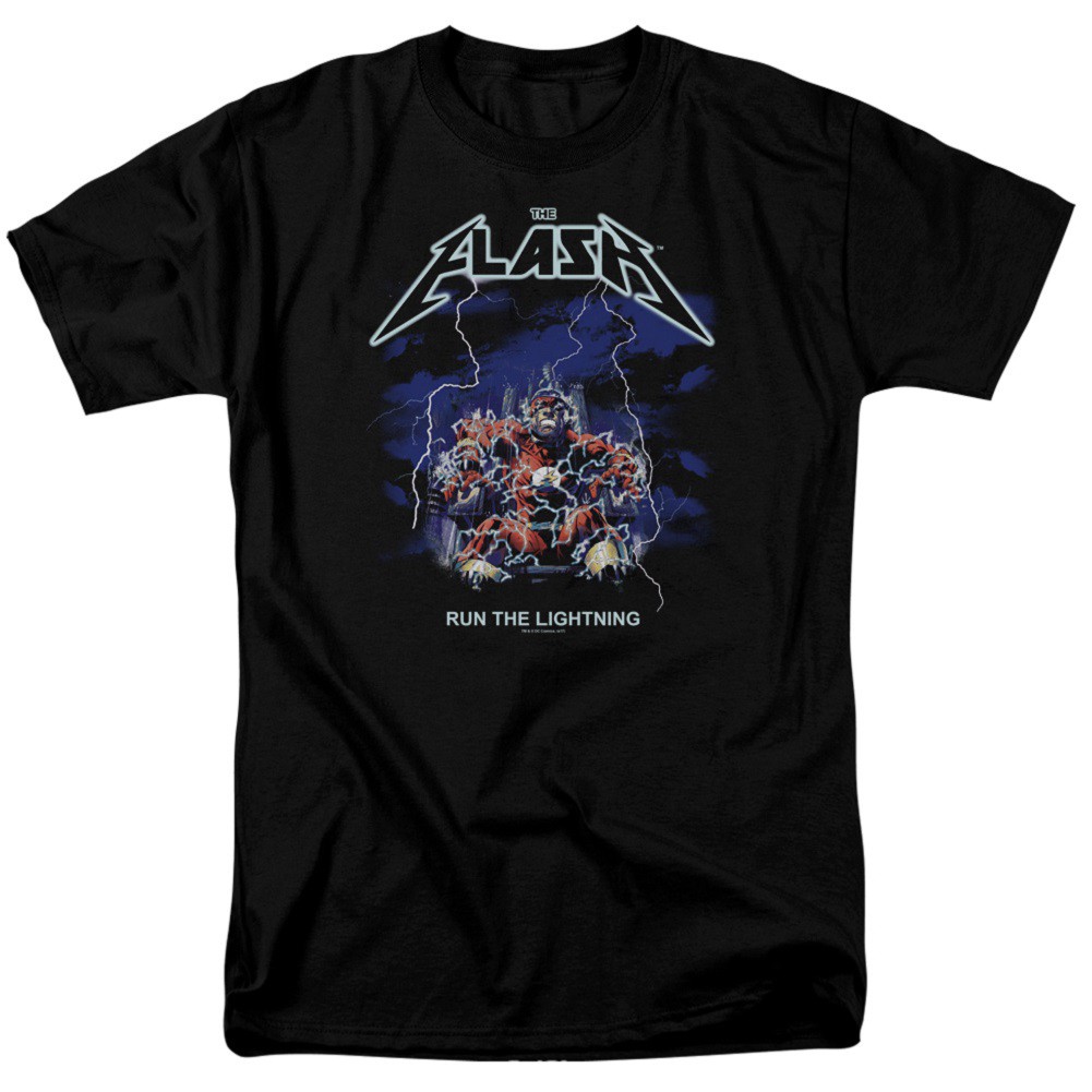 The Flash Run The Lightning Tshirt, Black