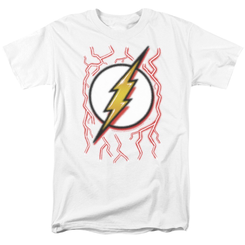 The Flash Airbrushed Logo Men's White T-Shirt, White