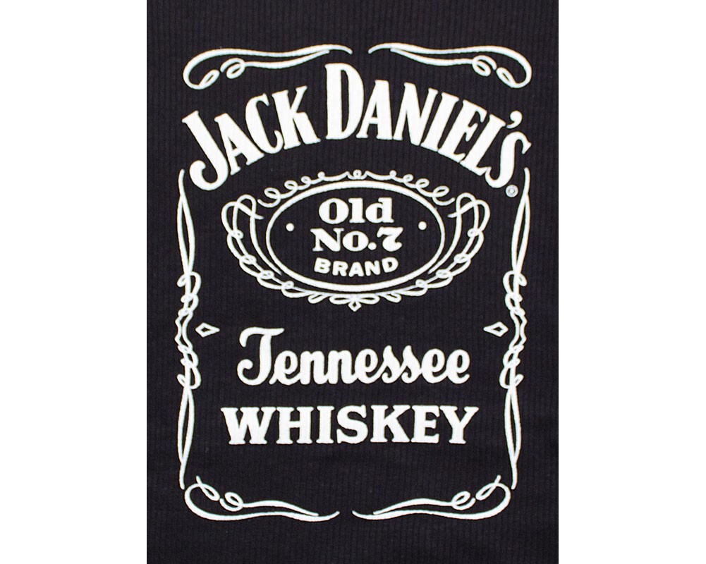 Jack Daniel's Whiskey Label Logo Black Ribbed Juniors Tank Top