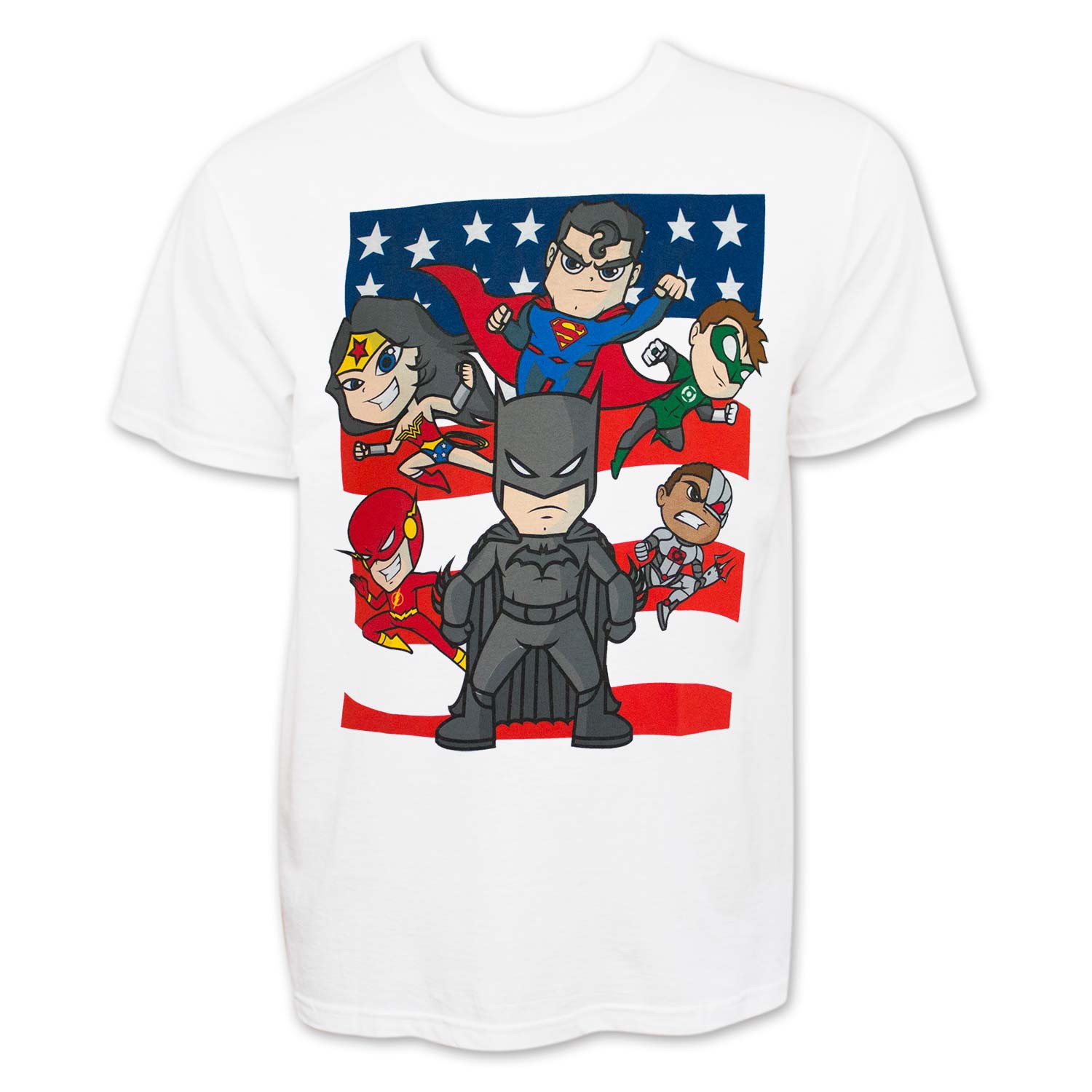 Justice League Cartoon White Tee Shirt
