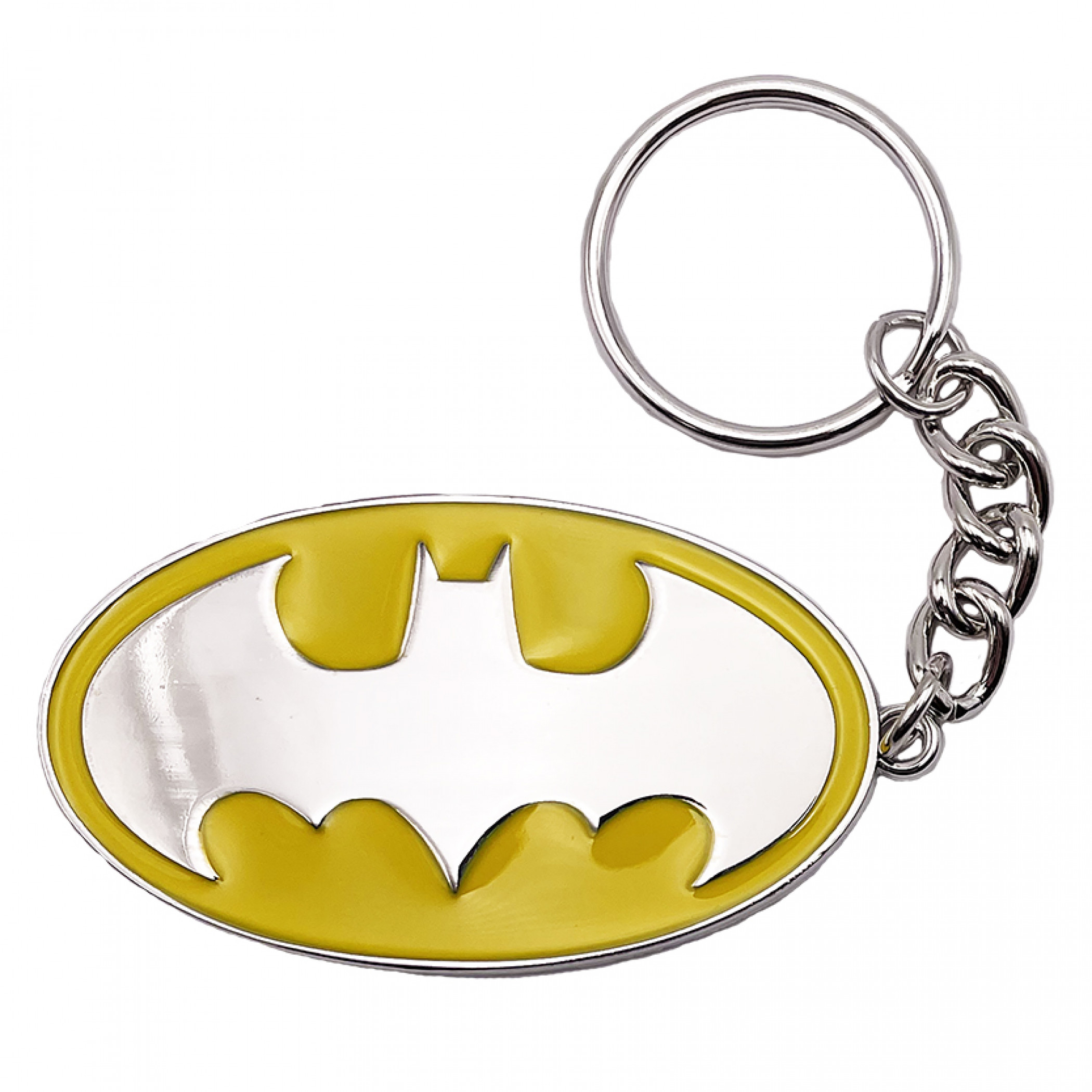 Batman Logo Metal and Enamel Keychain, Yellow