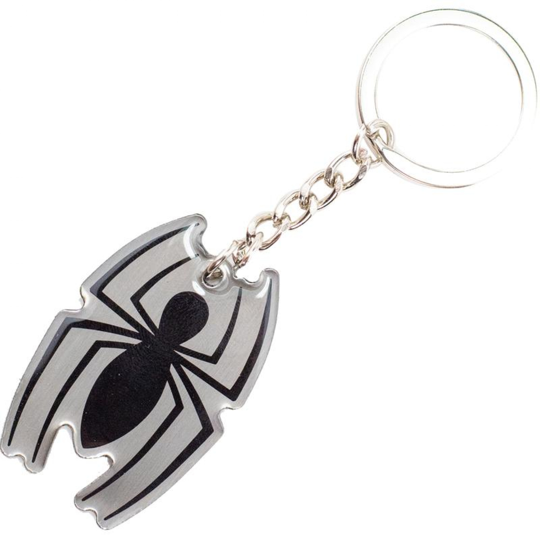 Marvel Comics Spider-Man Spider Logo Keychain, Grey