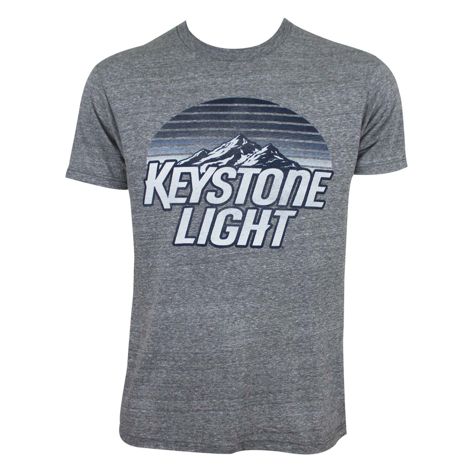 Keystone Light Men's Grey Striped Logo T-Shirt