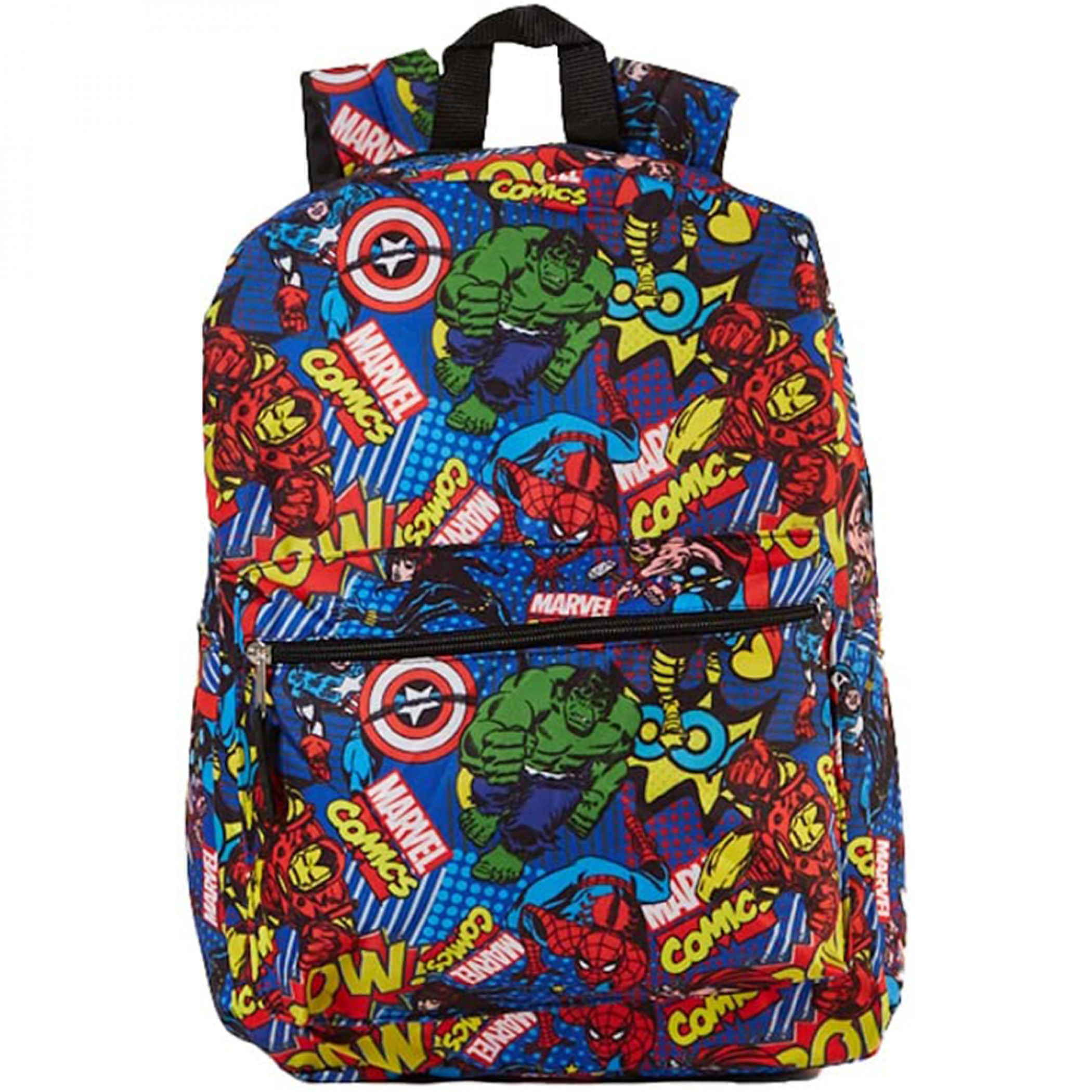 Avengers Classic Heroes Action Collage All Over Print 16' Backpack, Multi-Color