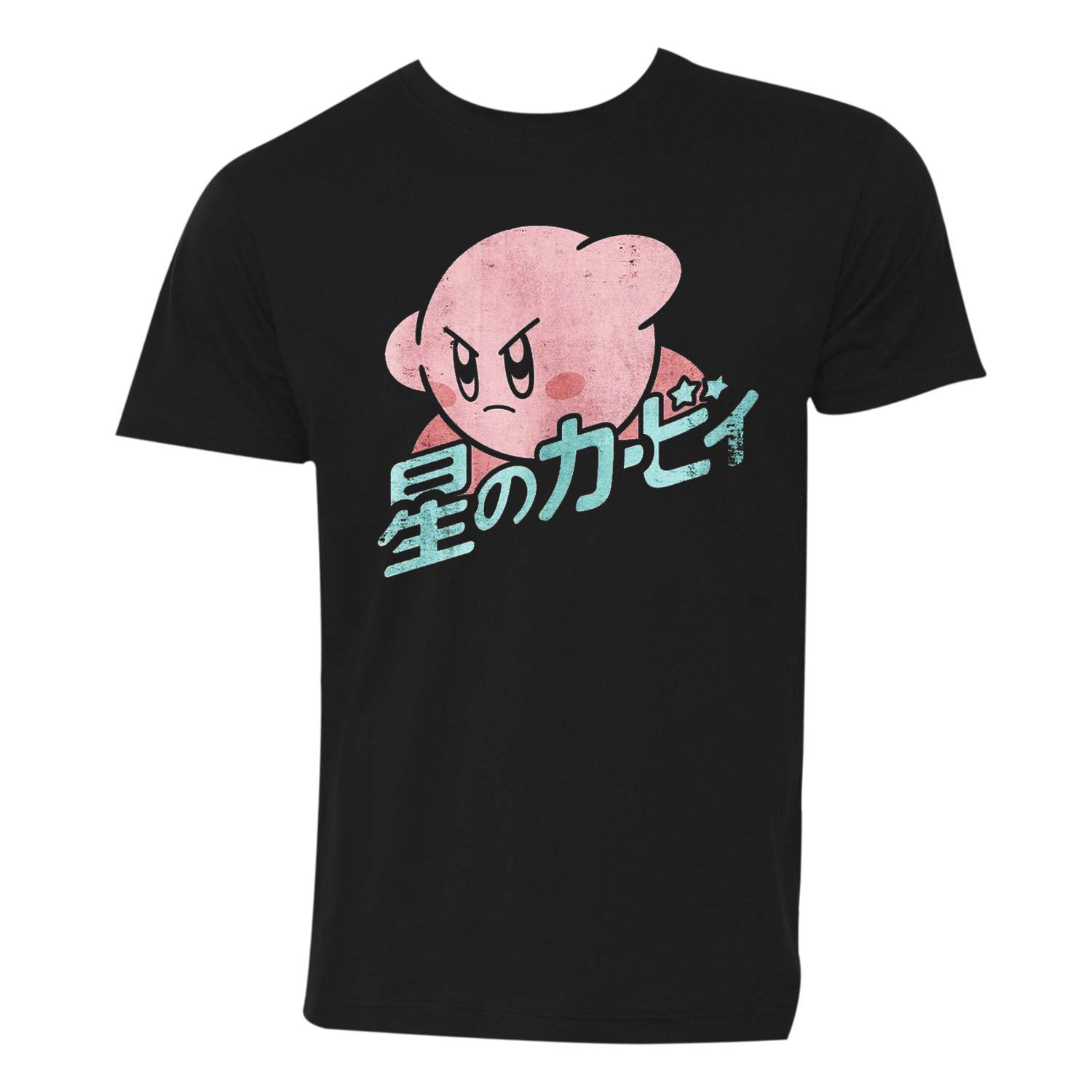 Kirby In Action Men's Black T-Shirt, Black