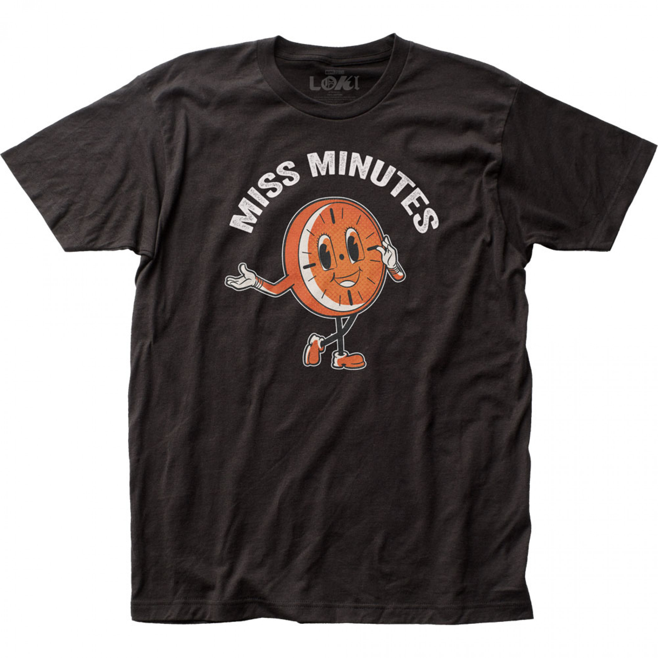 Marvel Studios Loki Series Miss Minutes Clock T-Shirt, Black