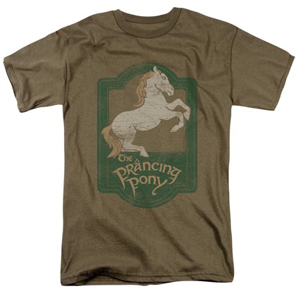 Lord Of The Rings Prancing Pony Sign Tshirt, Brown