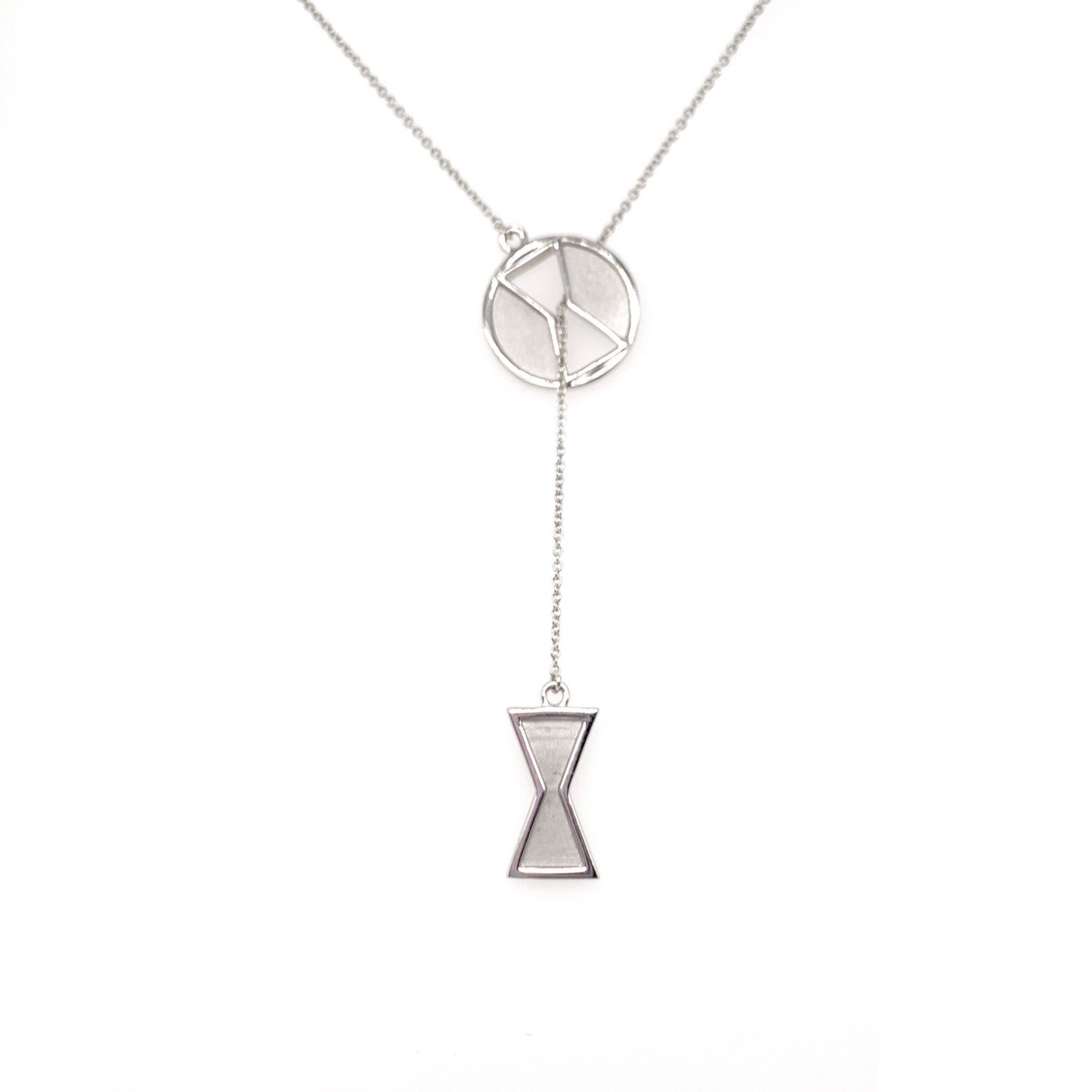 Marvel Black Widow Lariat Necklace, Silver