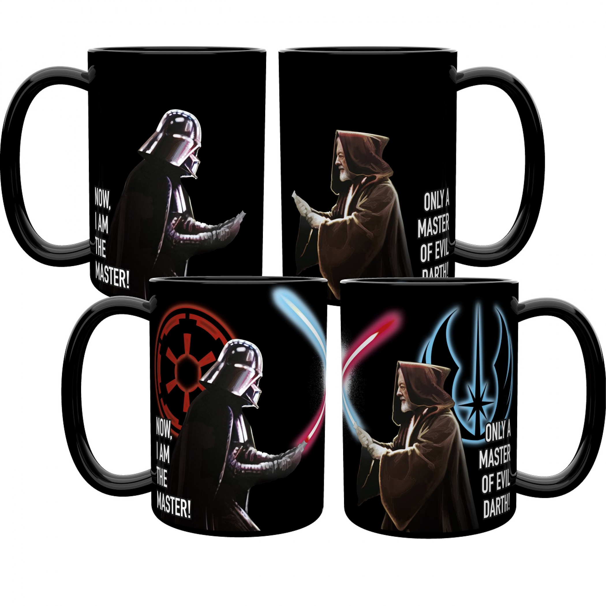 Star Wars Vader vs Obi Wan Color Change Mug, Black