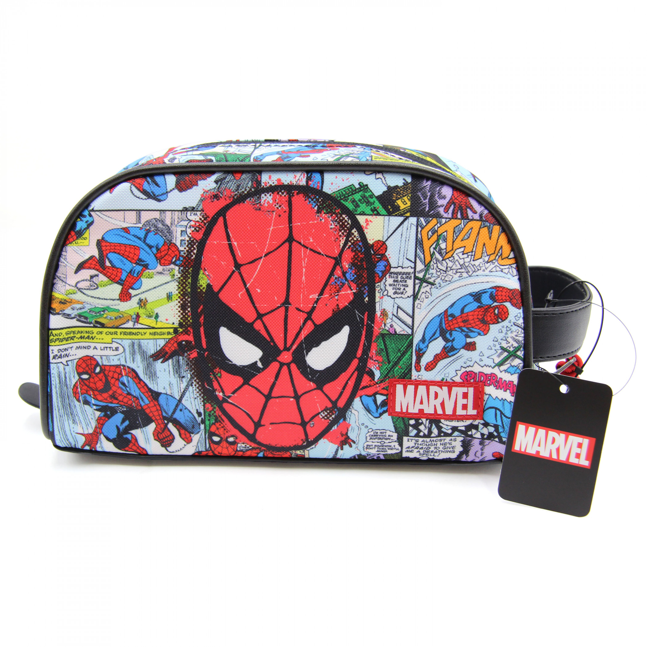 Spider-Man Comic Panels Dopp Kit with Bottle, Multi-Color