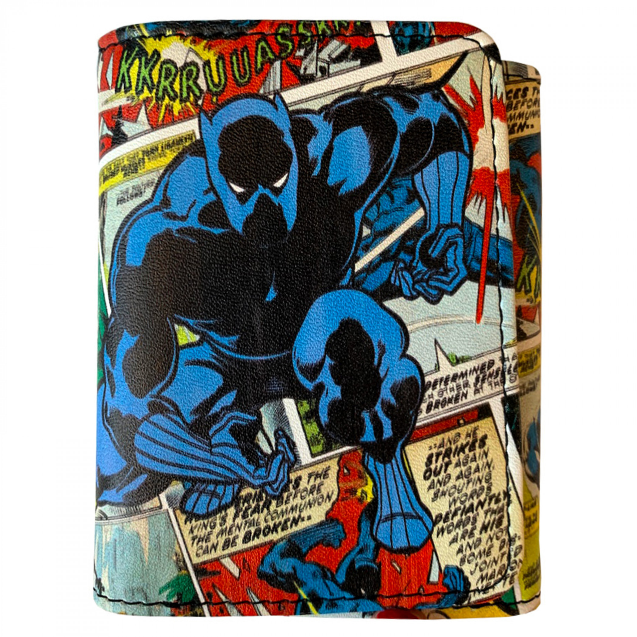 Black Panther On The Hunt Comic Cover Collage Trifold Wallet, Multi-Color