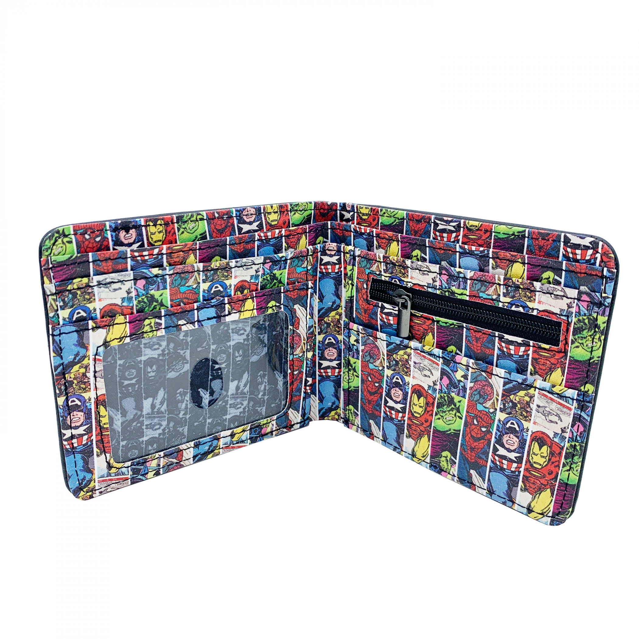 Marvel Avengers and Heroes Portraits Trifold Wallet, Multi-Color