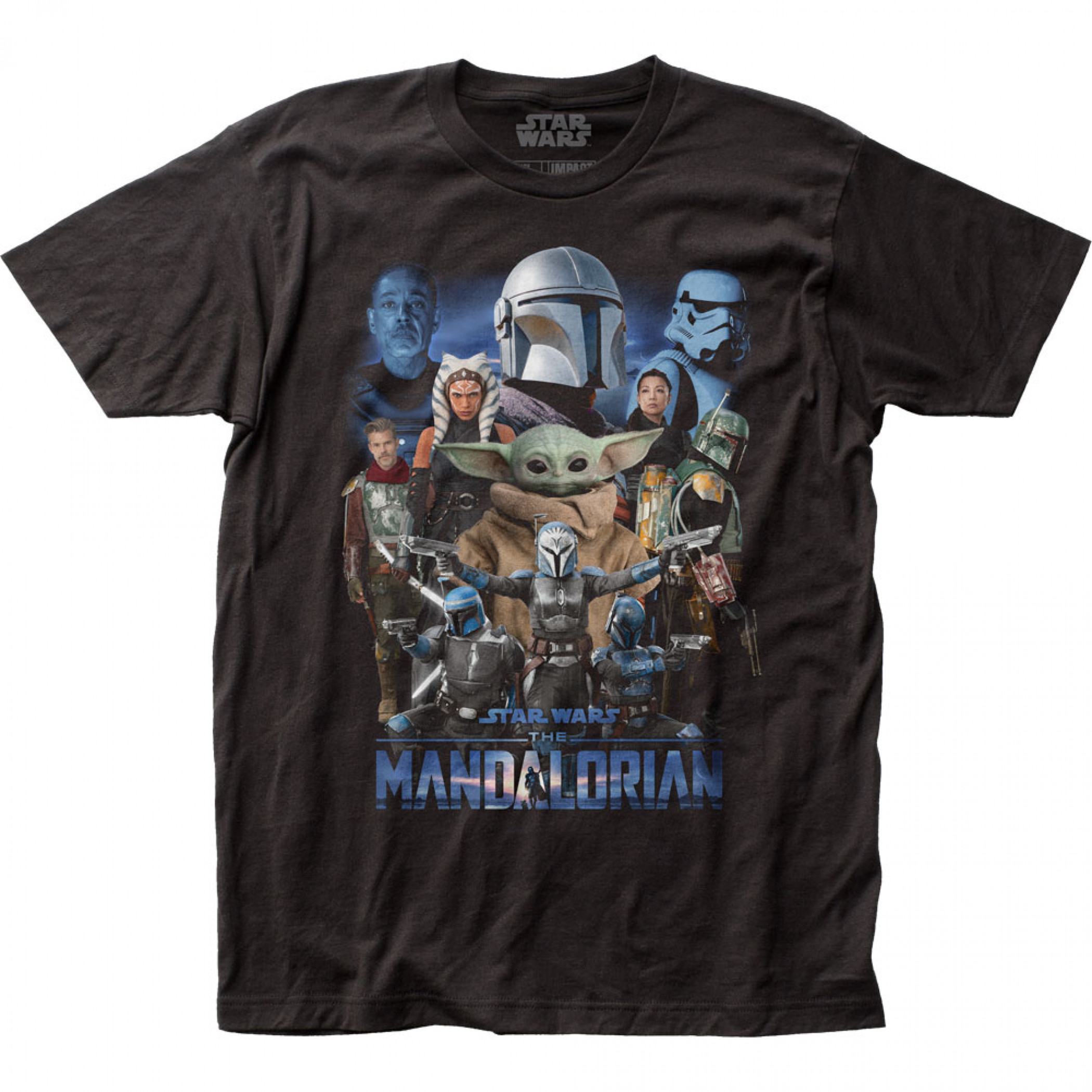 Star Wars The Mandalorian Character Collage T-Shirt, Black
