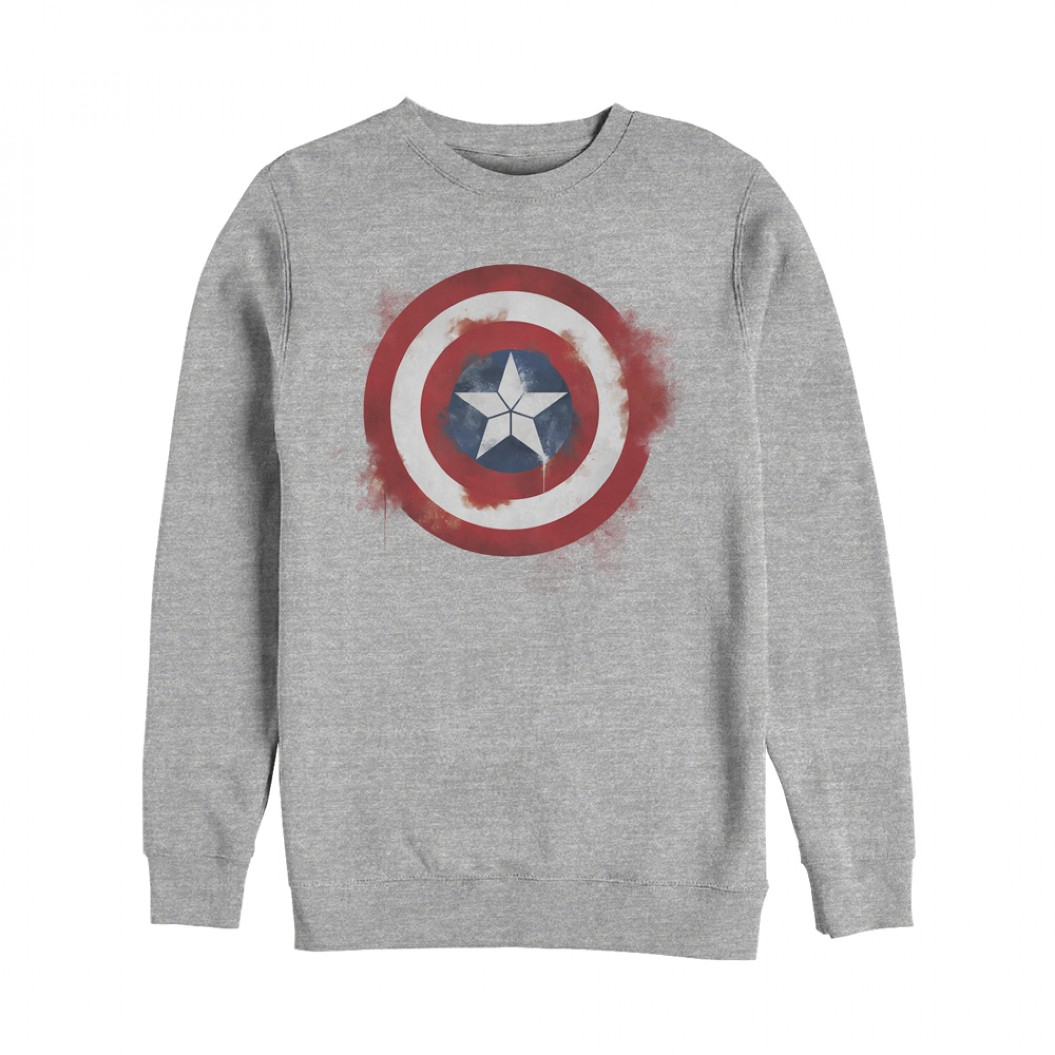 Captain America Painted Logo Crewneck Sweatshirt, Blue