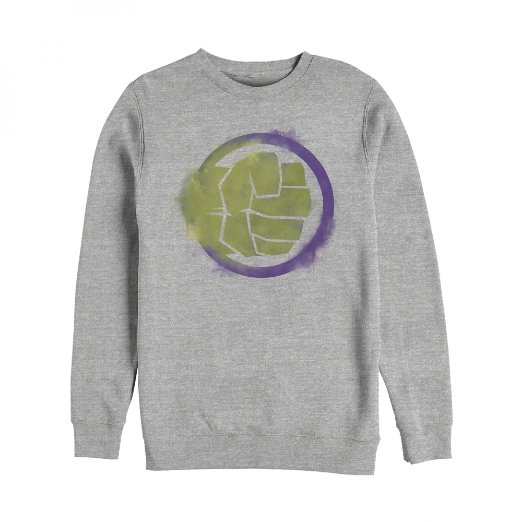 The Incredible Hulk Painted Logo Crewneck Sweatshirt, Grey