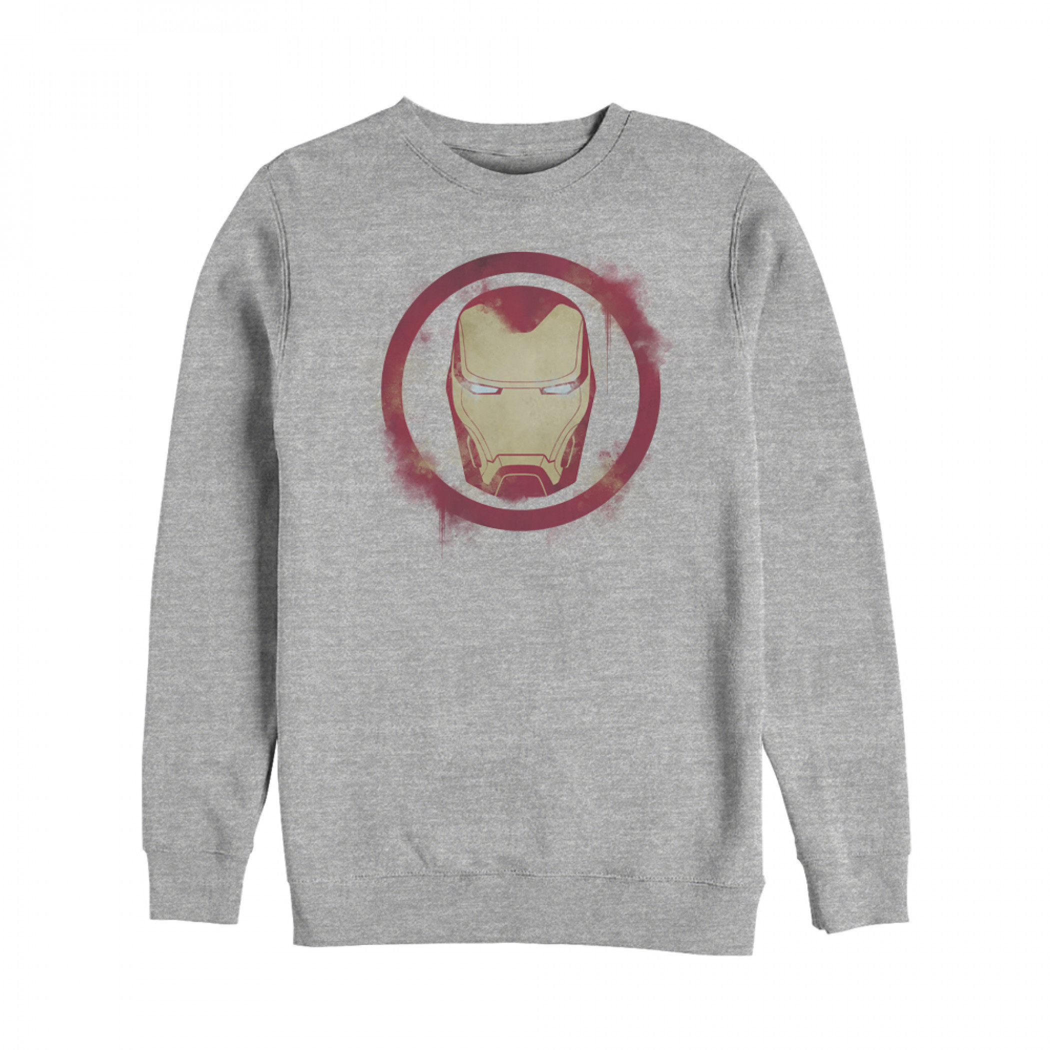 Iron Man Painted Logo Crewneck Sweatshirt, Grey