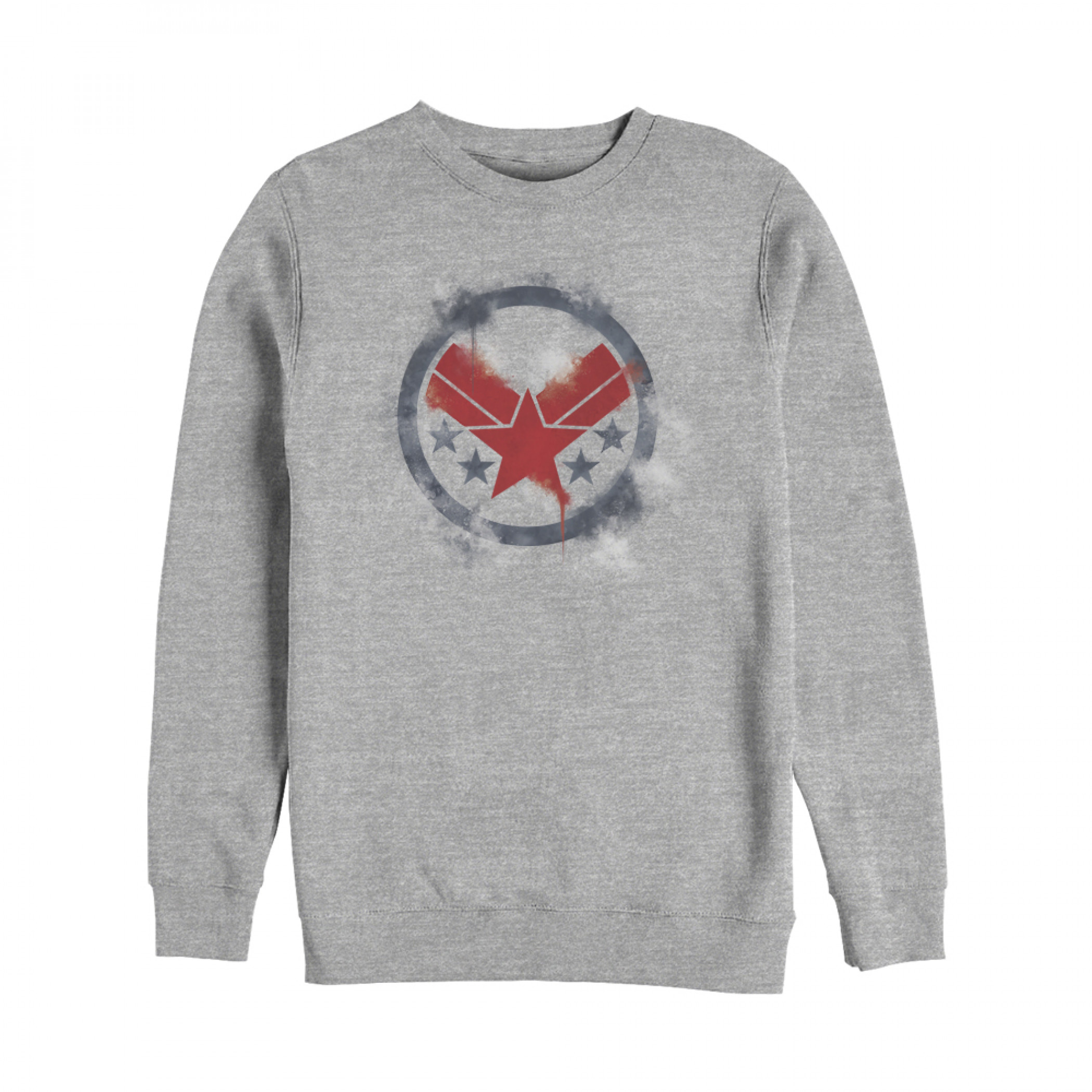 War Machine Smudged Logo Crewneck Sweatshirt, Grey