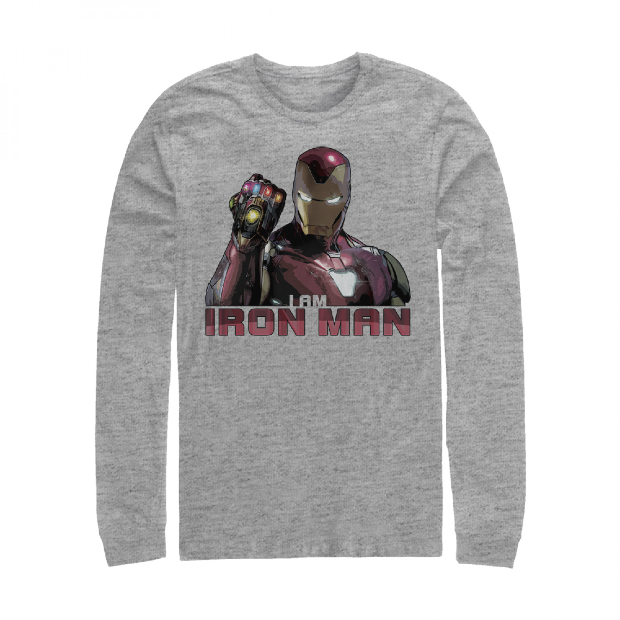 Avengers: Endgame I Am Iron Man Long Sleeve Shirt, Grey