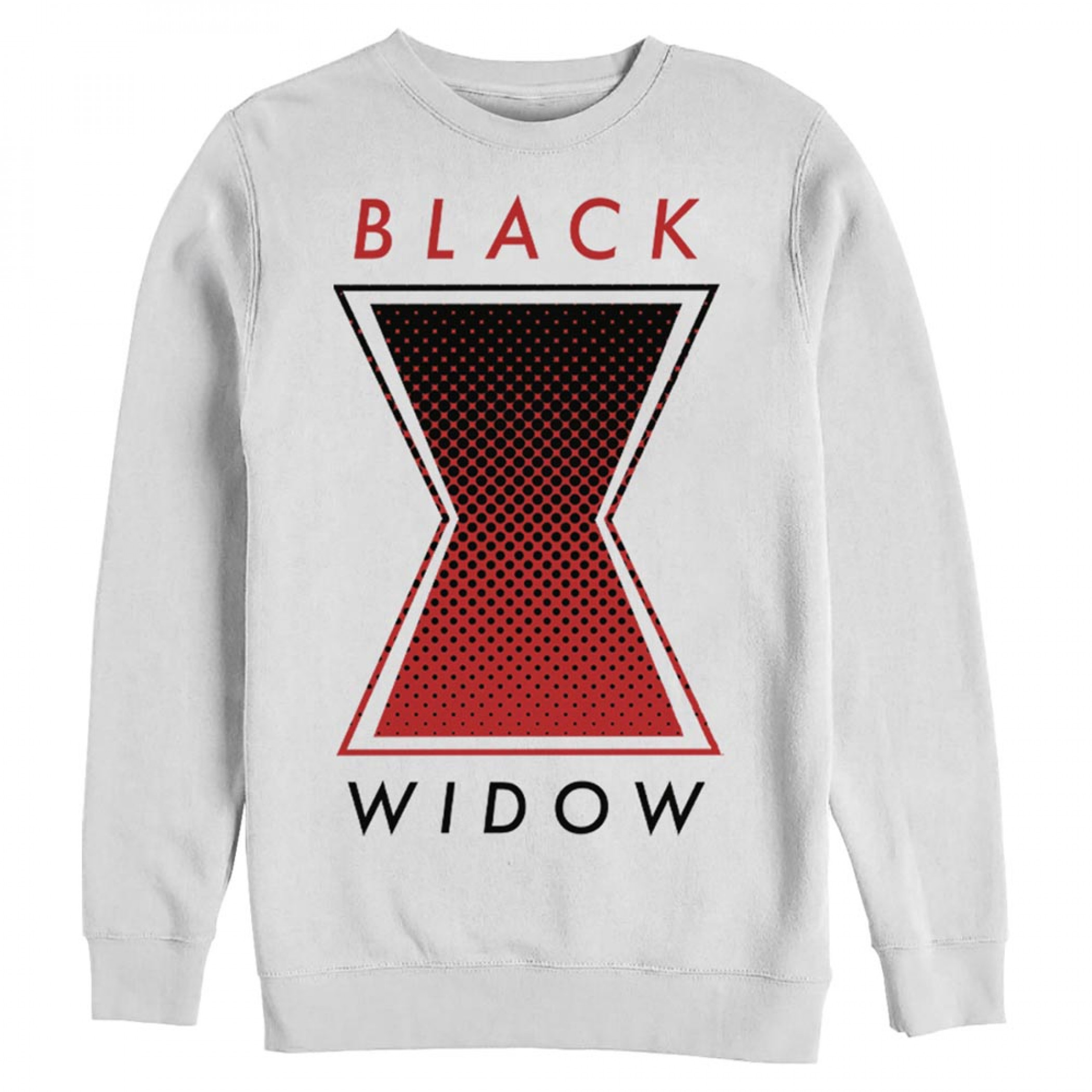 Black Widow Logo White Crewneck Sweatshirt, White