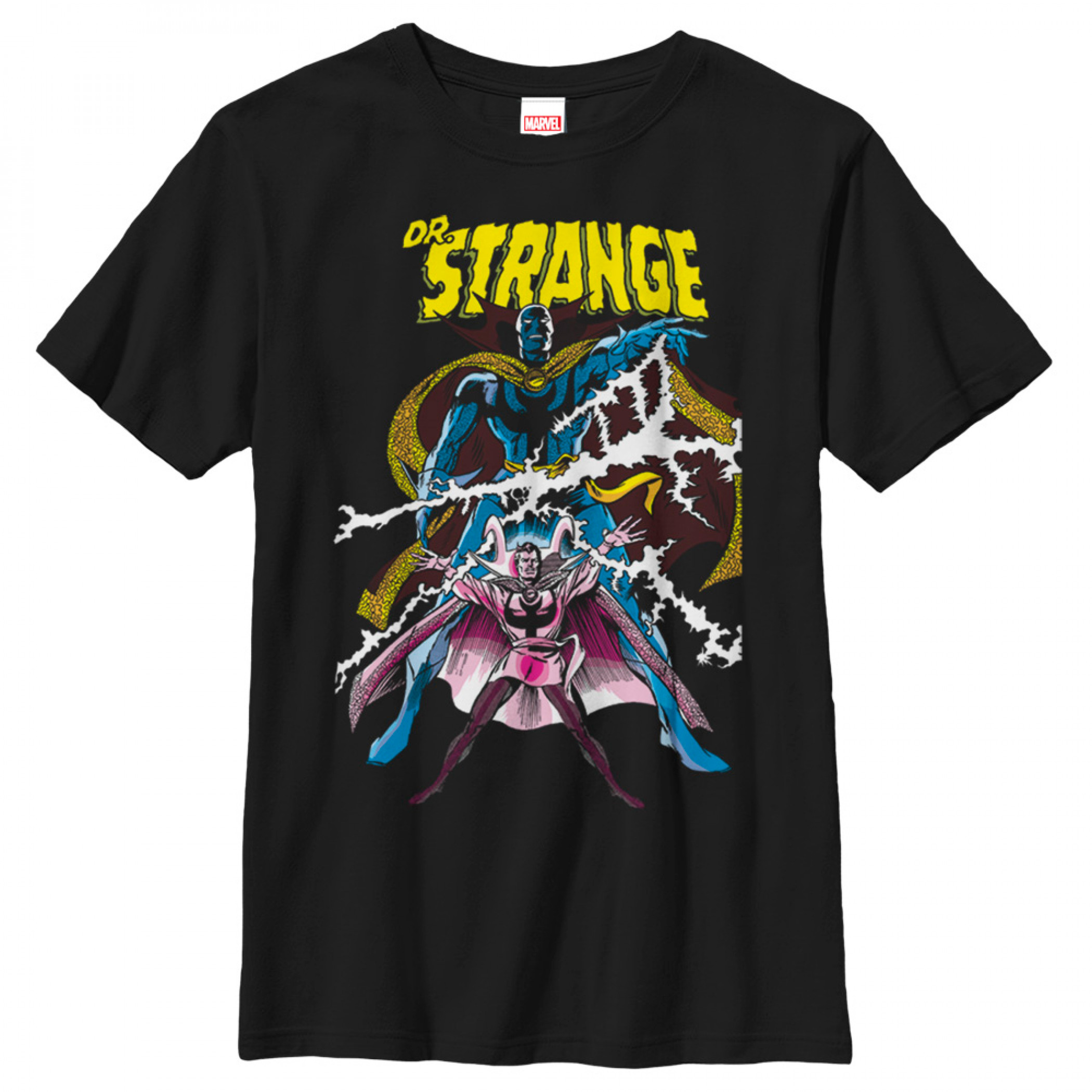 Dr. Strange Double Lightning Youth Black T-Shirt, Black