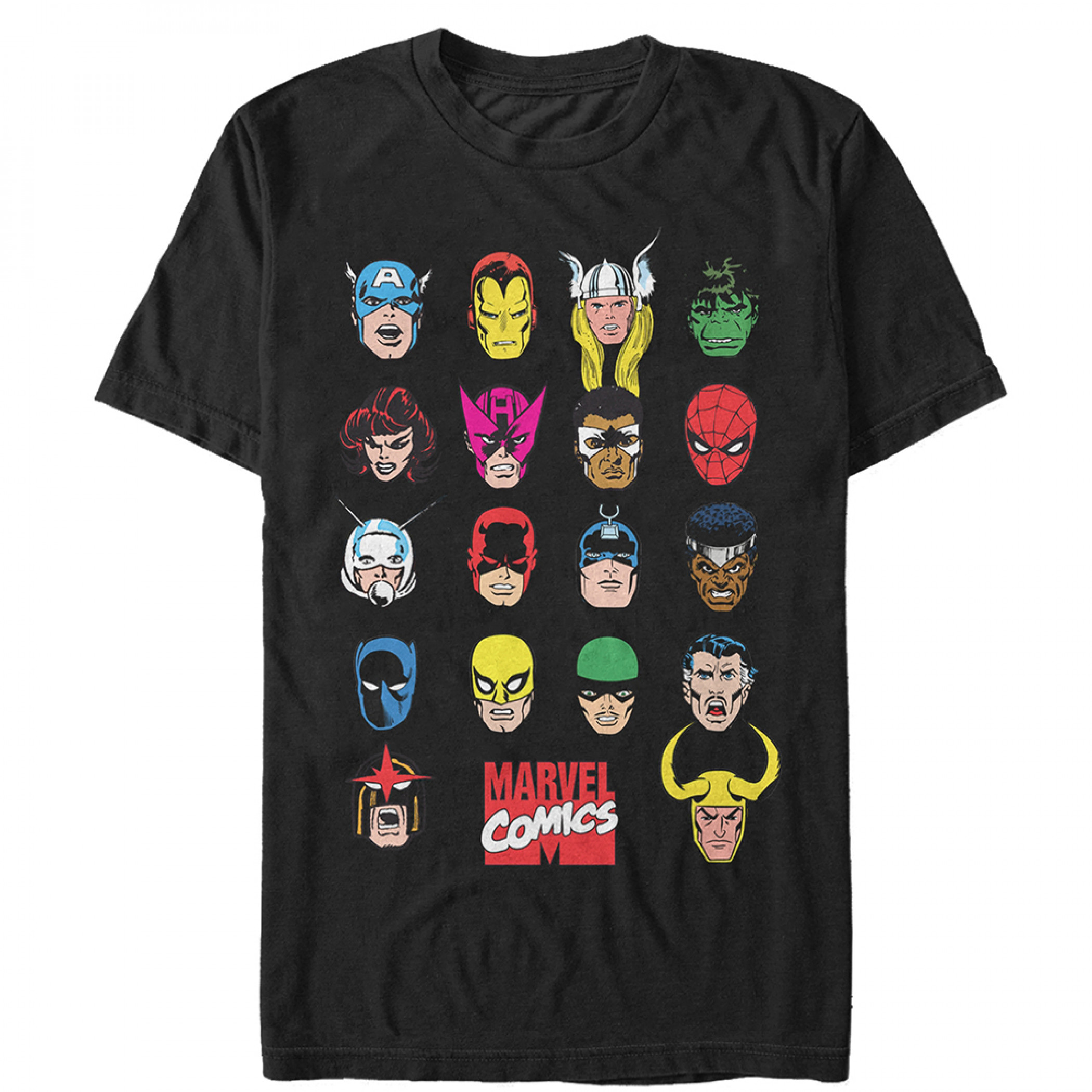 Marvel Hero Portrait Bingo Men's T-Shirt, Black