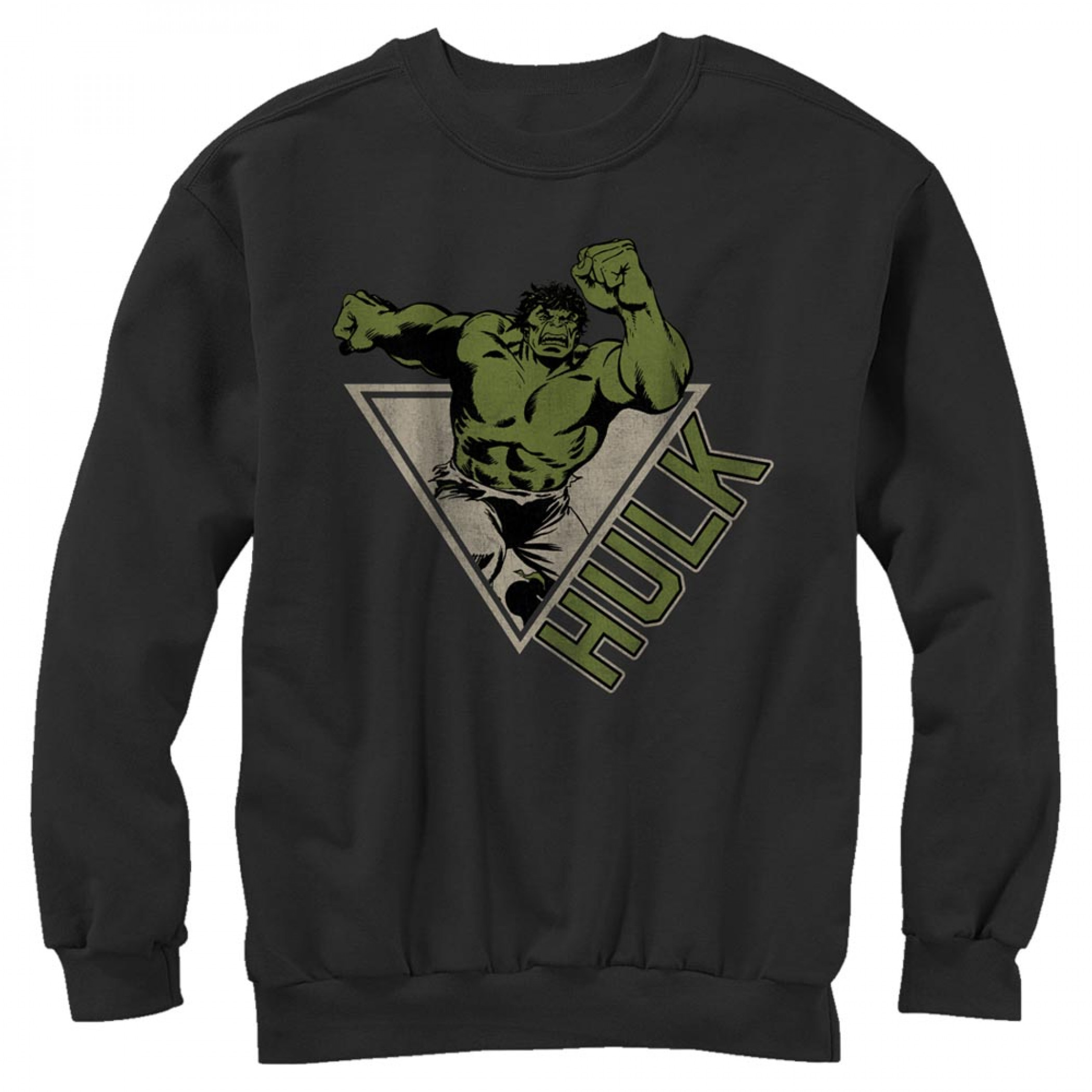 Hulk Retro Design Crewneck Sweatshirt, Black
