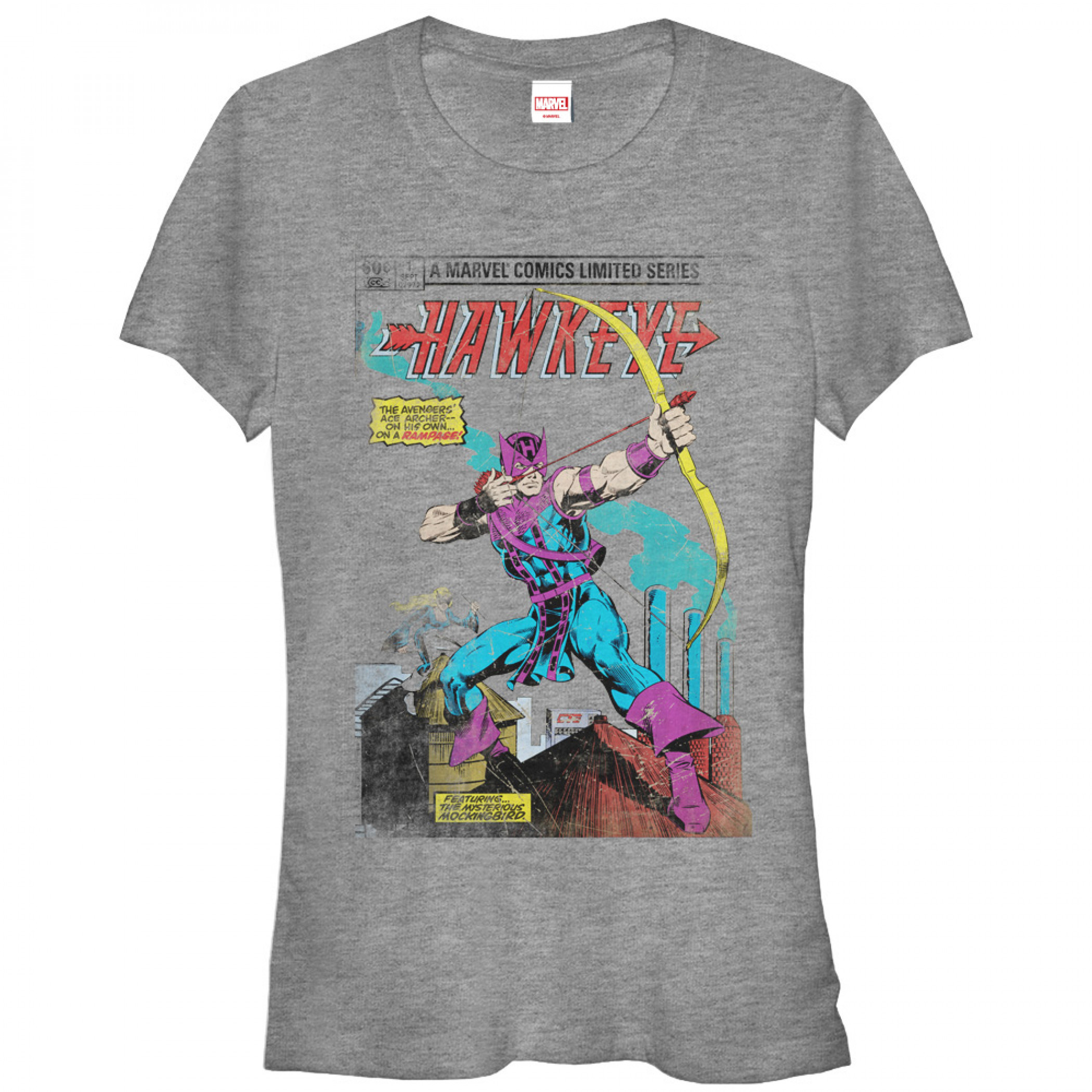 Hawkeye Limited Comic Book Print Women's T-Shirt, Grey