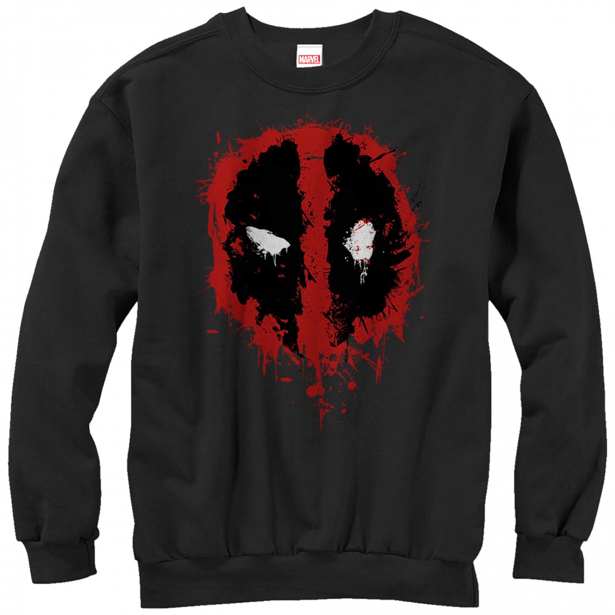 Deadpool Splatter Icon Sweatshirt, Black