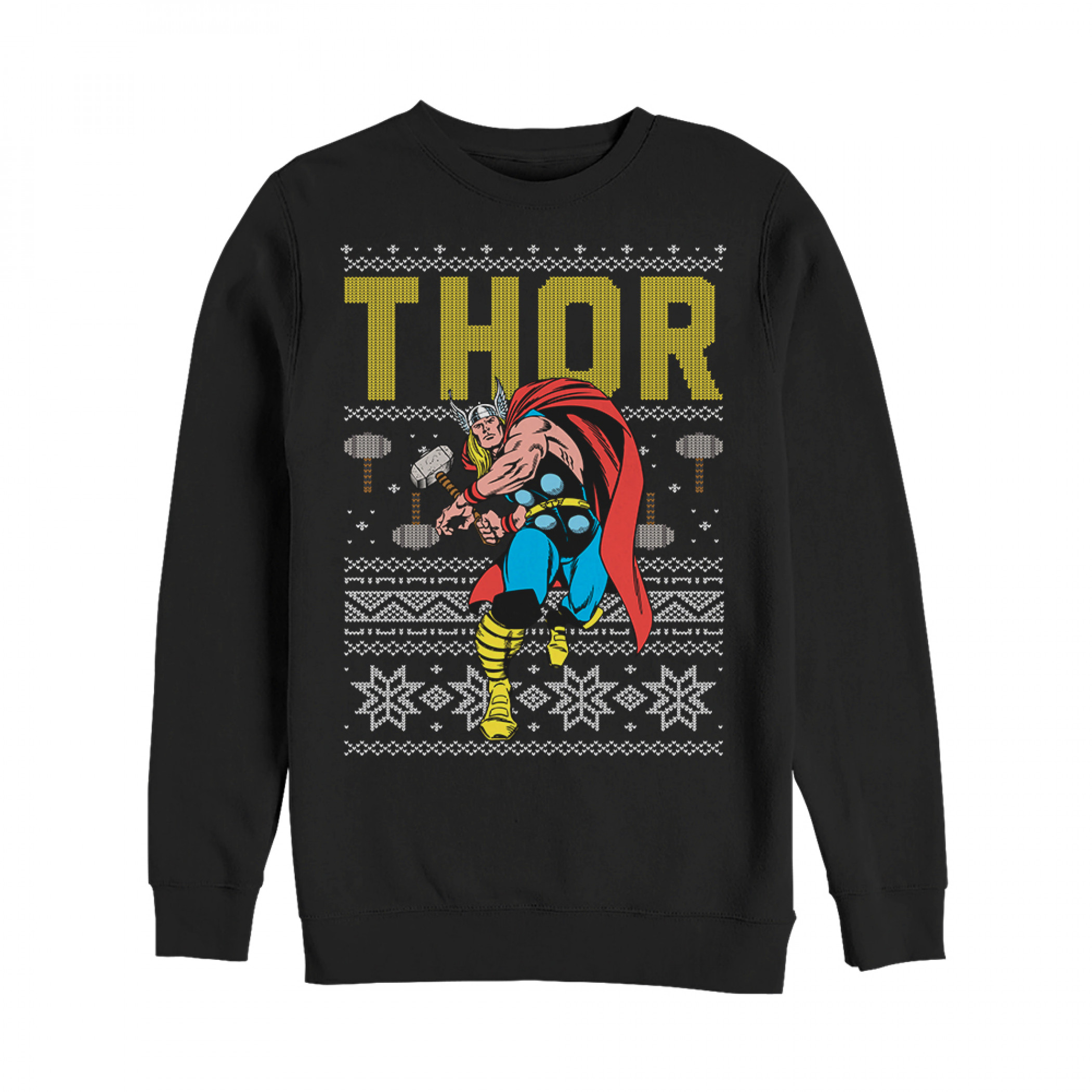 Thor Ugly Christmas Sweater Design Sweatshirt, Black