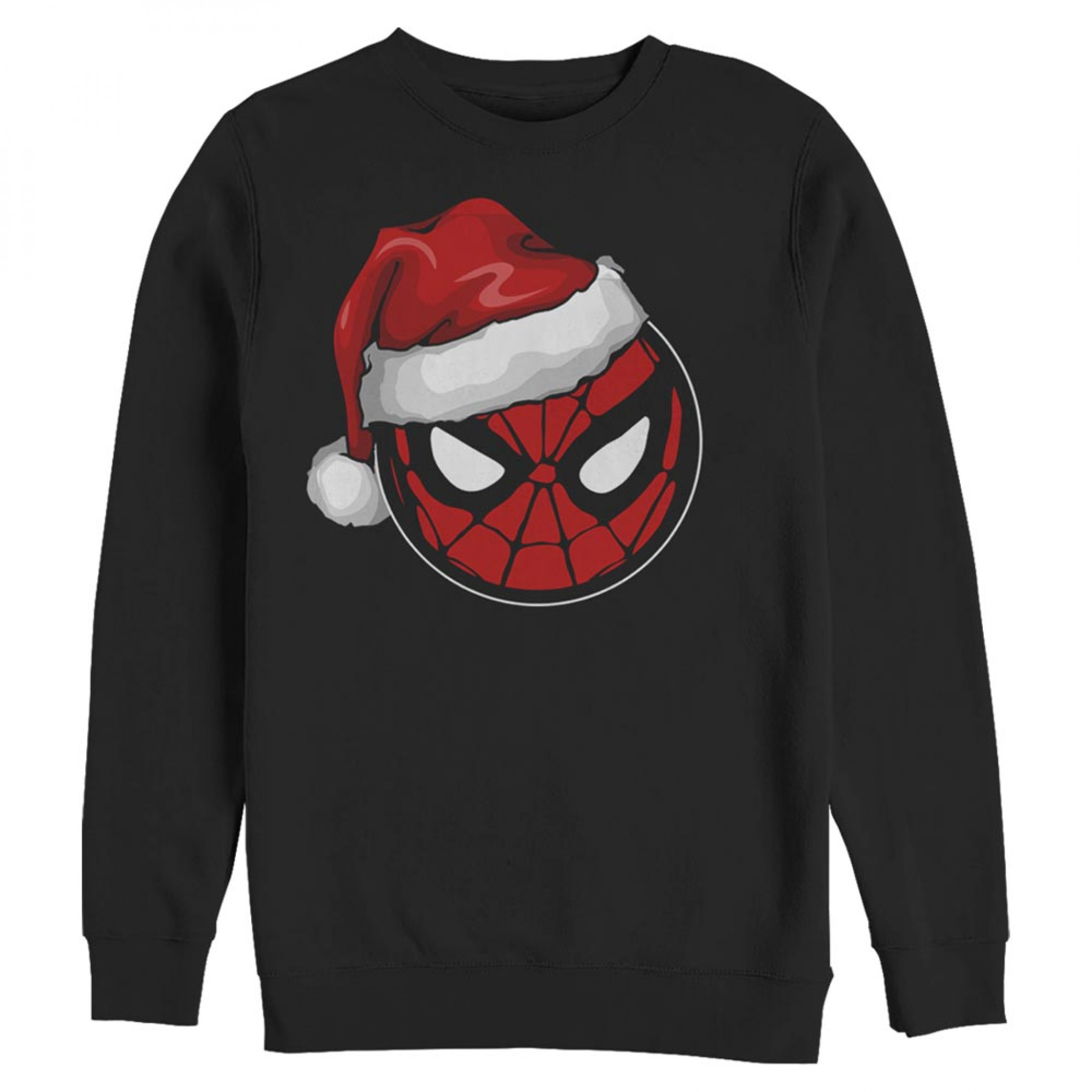 Marvel Spider-Man Spidey Santa Hat Black Sweatshirt, Black