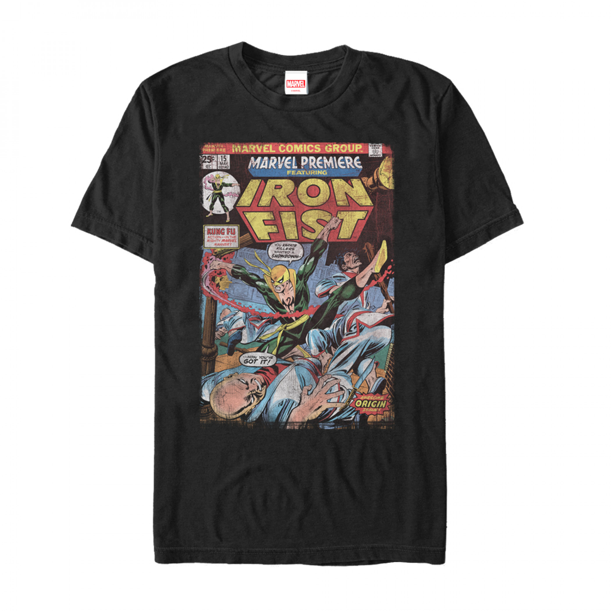 Iron Fist Origin Comic Book Page T-Shirt, Black