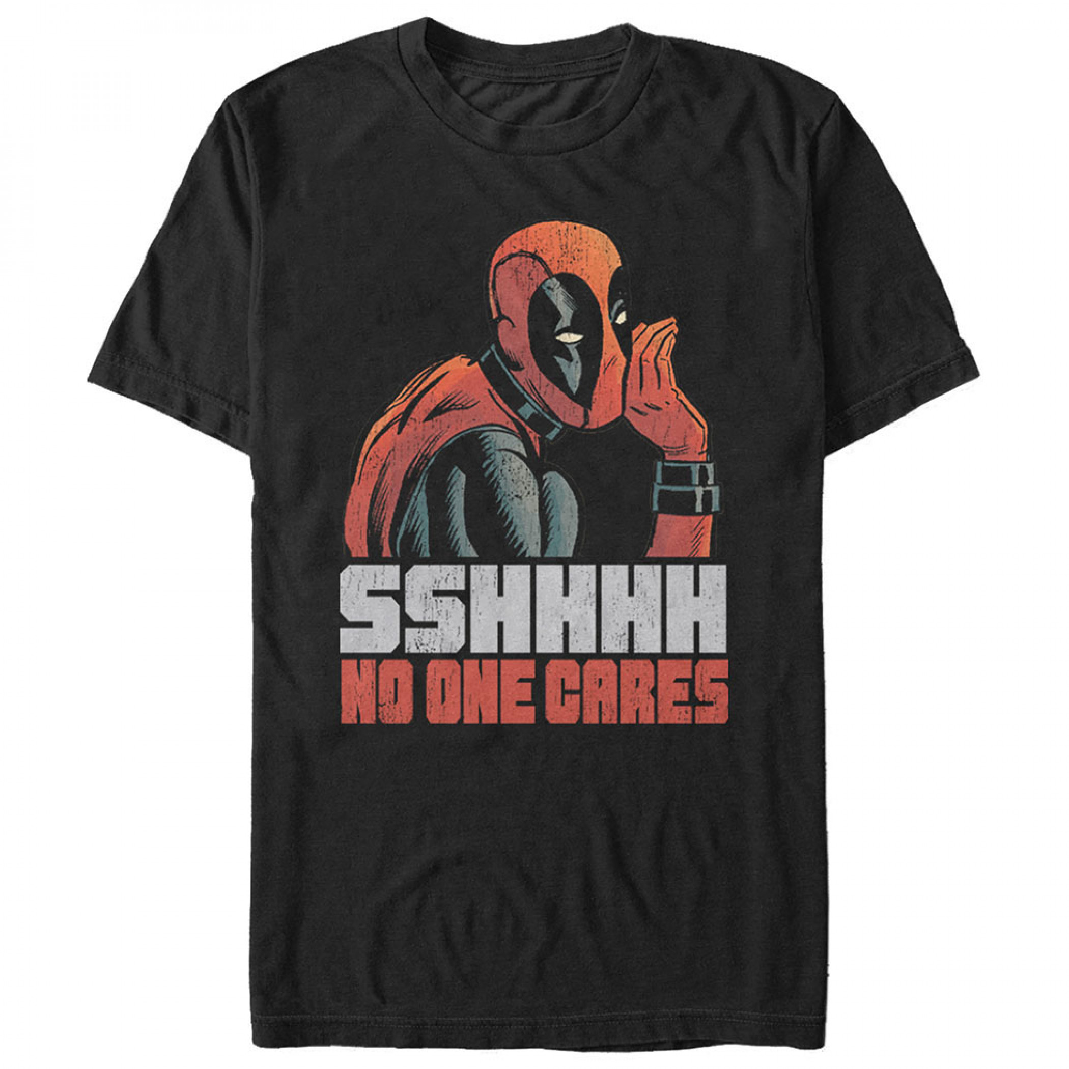 Deadpool SSHHHH No One Cares T-Shirt, Black