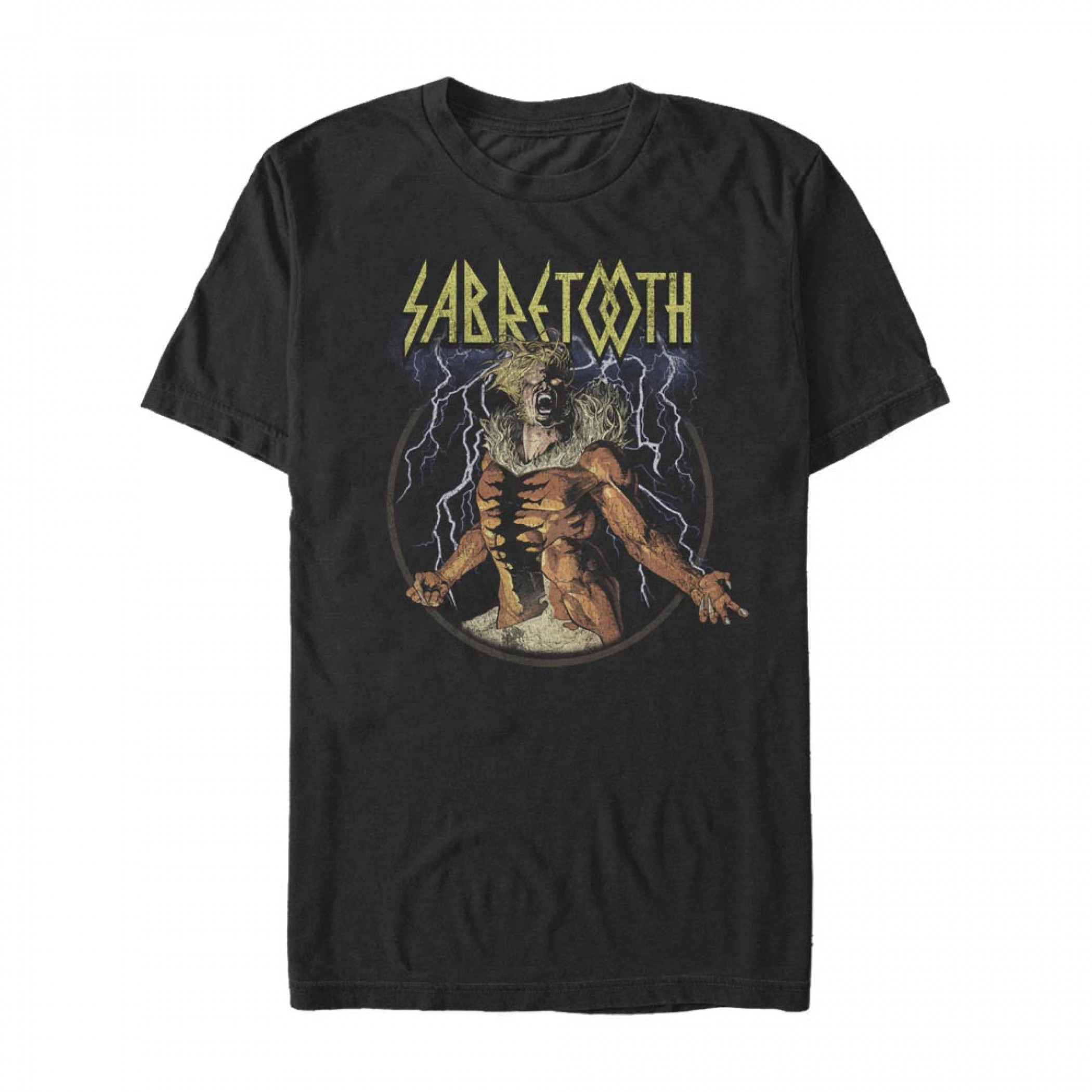 X-Men Sabretooth Lightning Strikes T-Shirt, Black