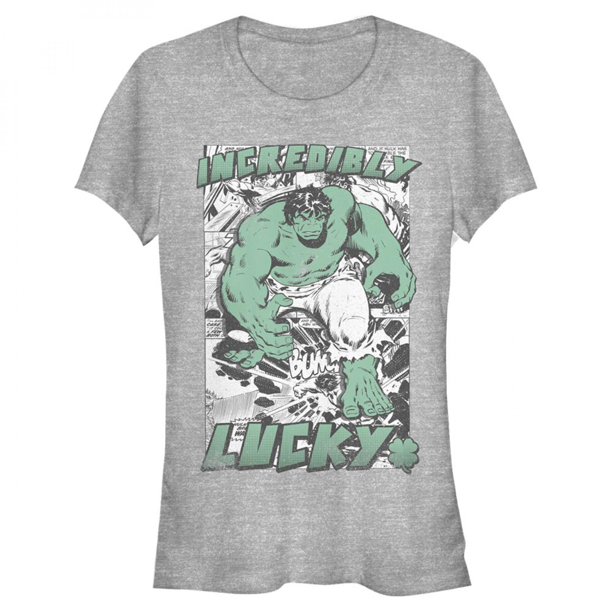 Hulk Incredibly Lucky Women's Grey T-Shirt, Grey