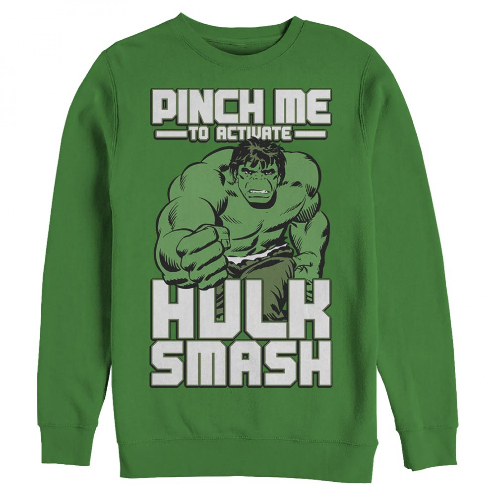 Hulk Pinch Me Smash Green Sweatshirt, Green