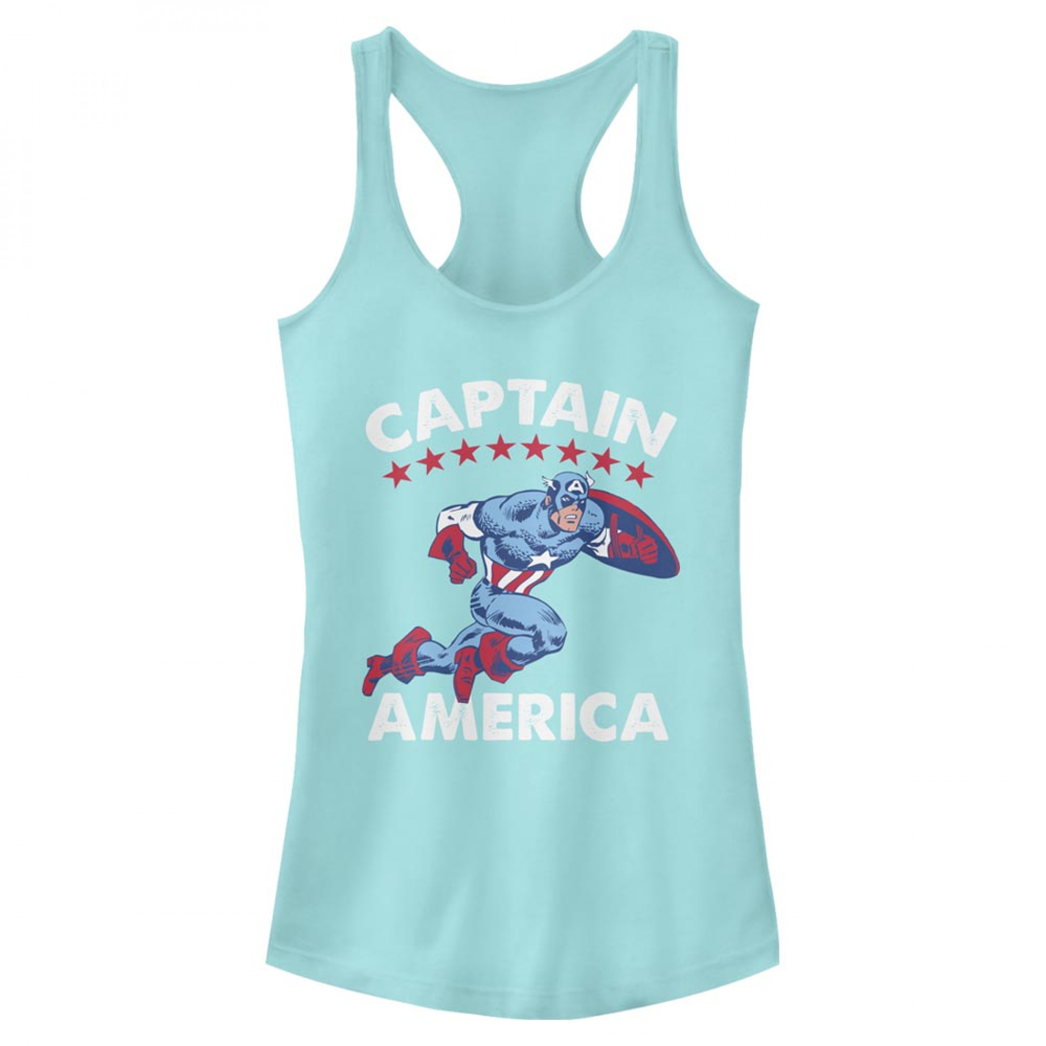 Captain America Vintage Racerback Tank Top, Blue