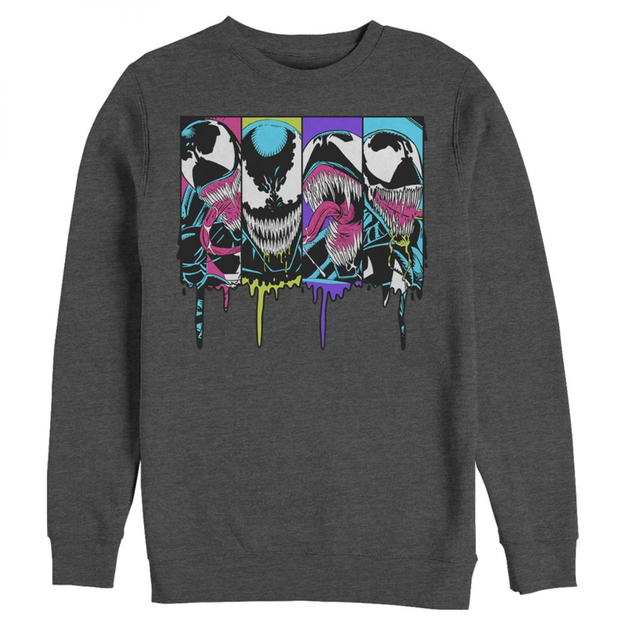 Marvel Neon Venom Charcoal Grey Sweatshirt, Grey