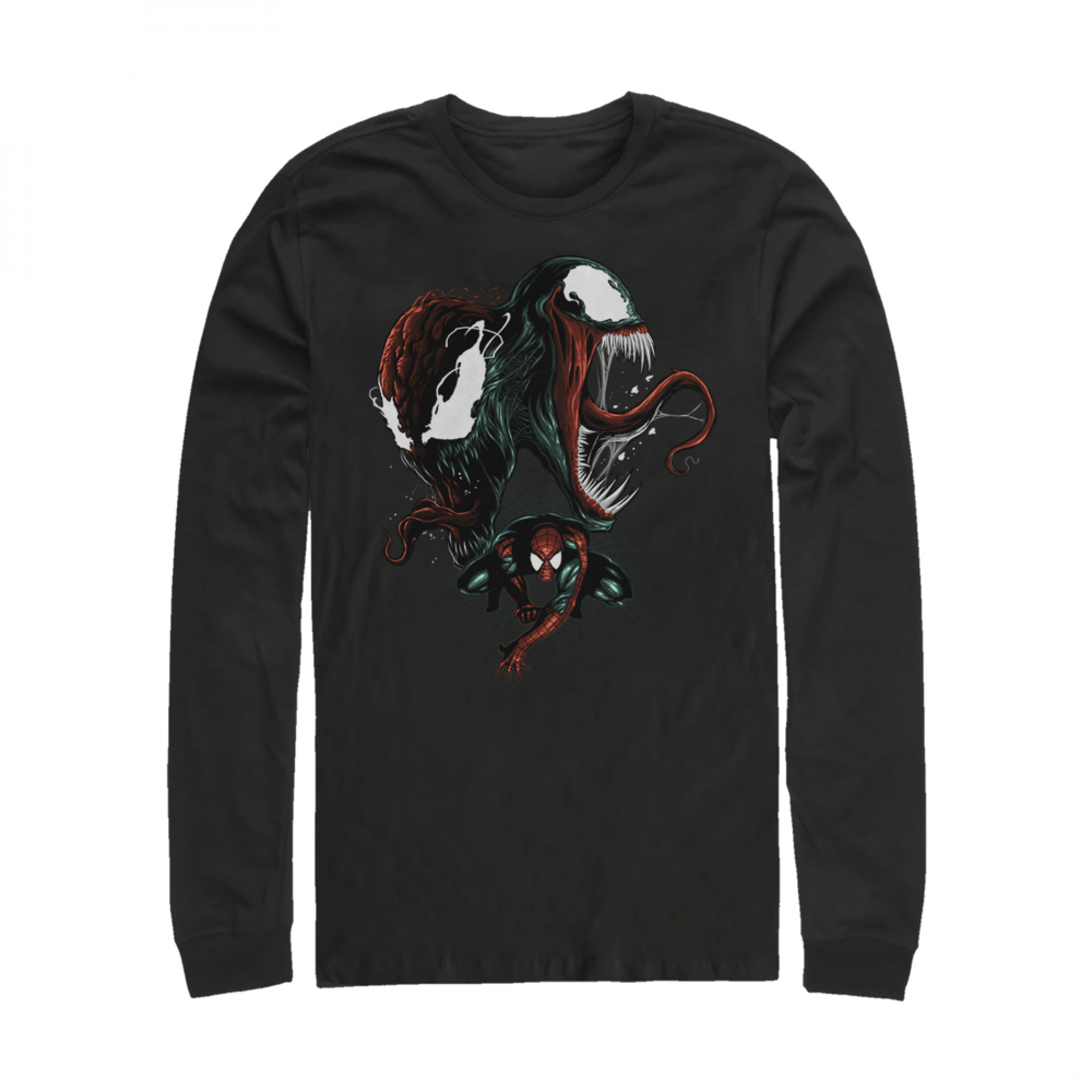 Spider-Man Venom and Carnage Bad Conscience Long Sleeve Shirt, Black
