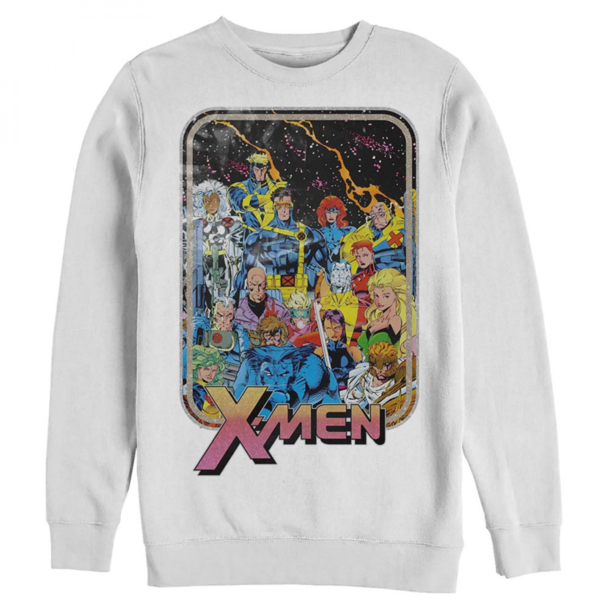 X-Men 70's Iron On White Sweatshirt, White