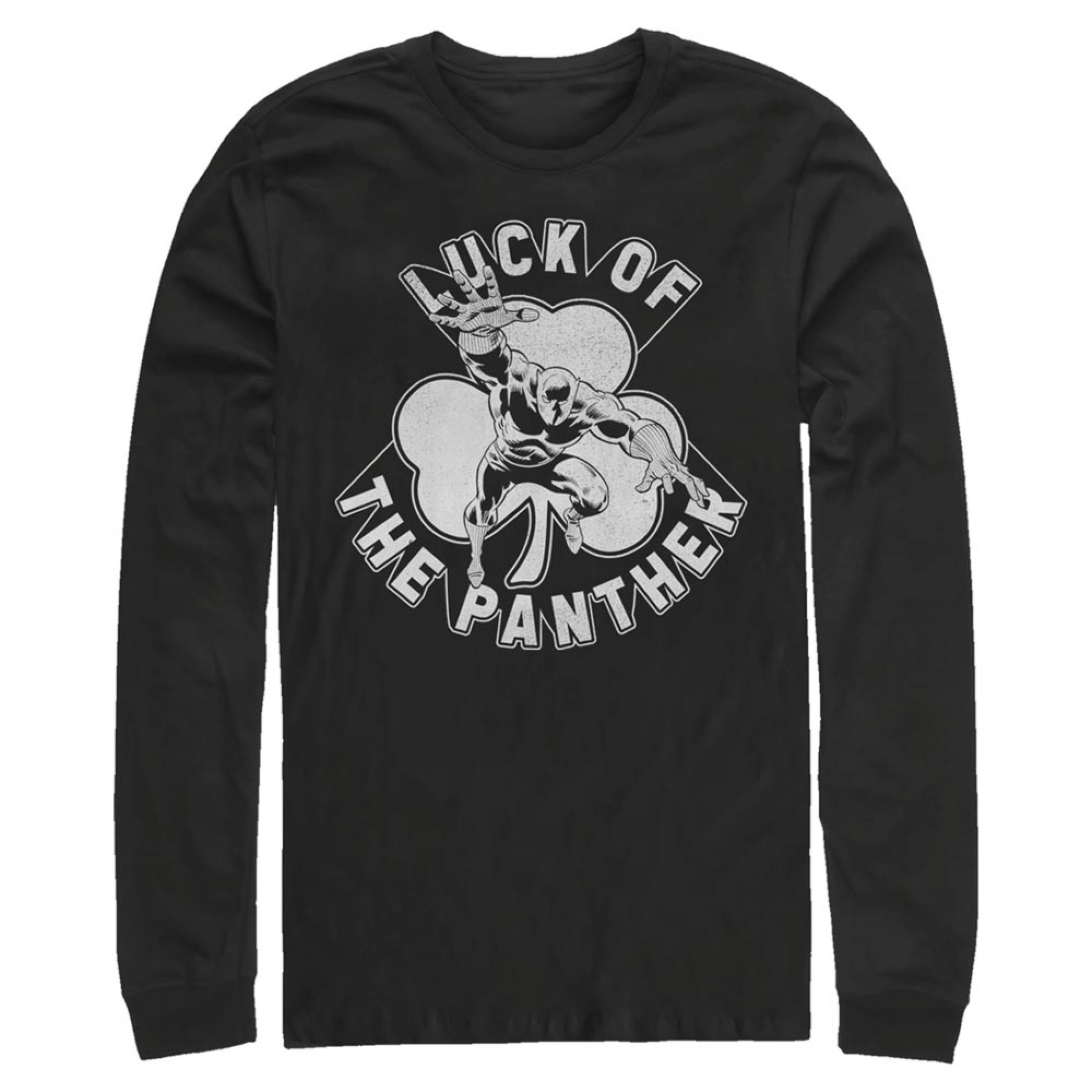 Luck of the Panther Black Long Sleeve Shirt, Black