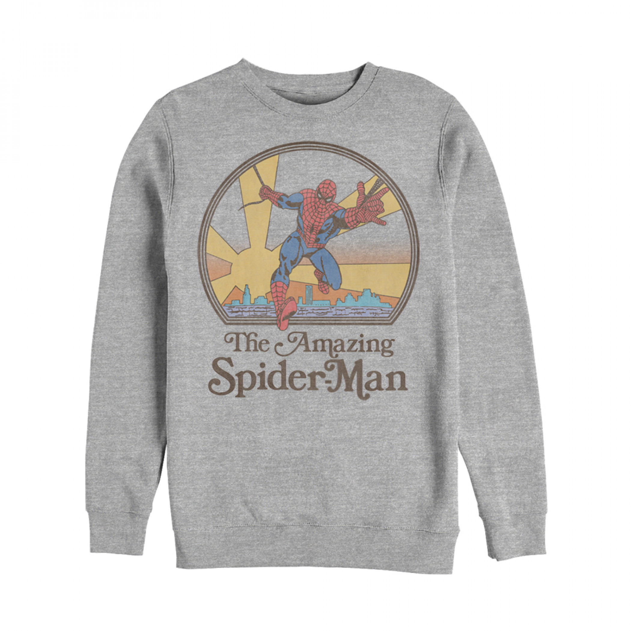 Marvel Vintage Spider-Man Sun Sweatshirt, Grey
