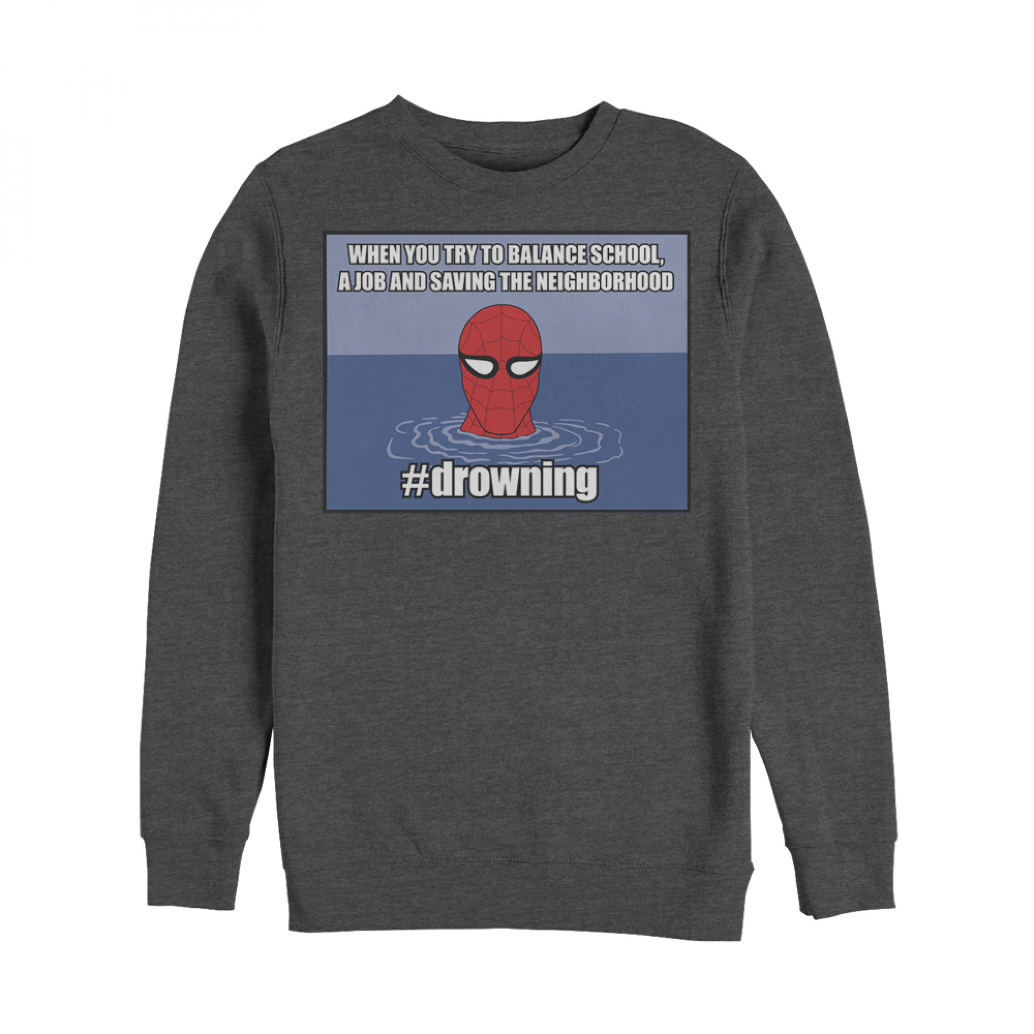 Marvel Spider-Man #drowning Sweatshirt, Grey