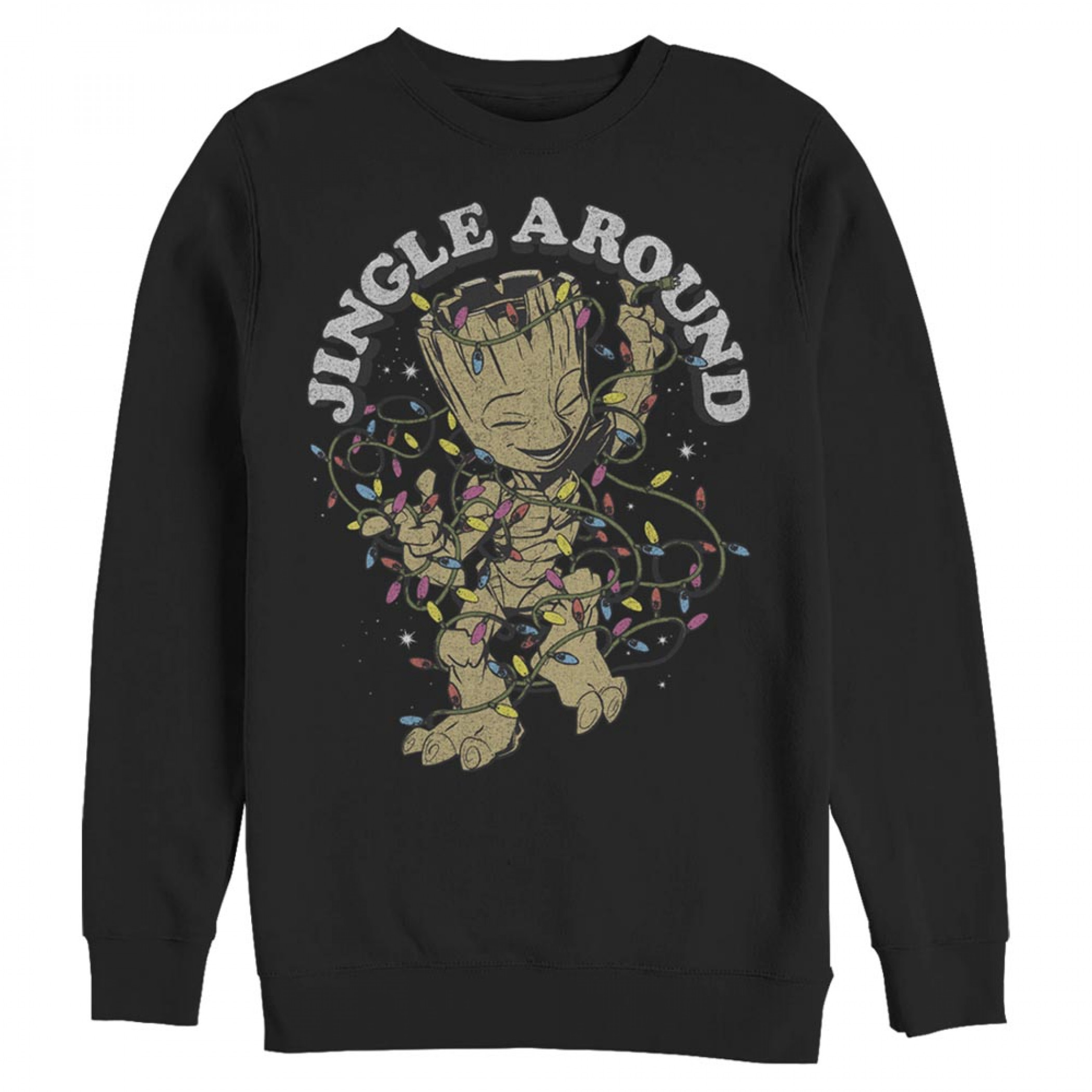 Marvel Groot Jingle Around Black Sweatshirt, Black