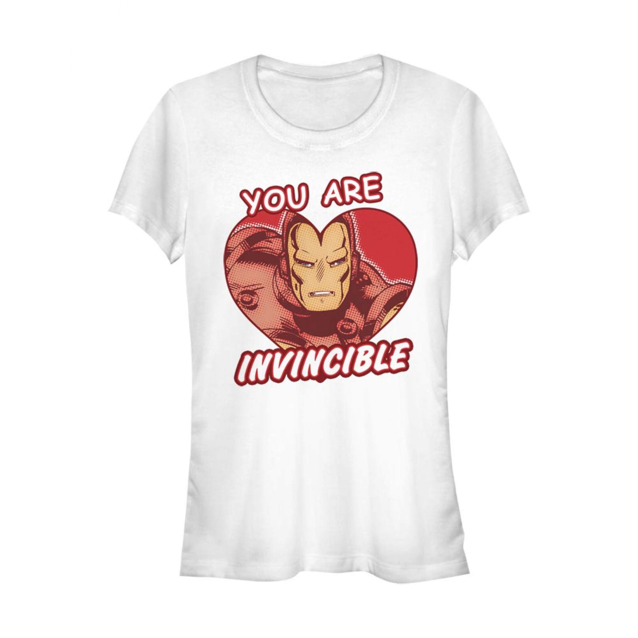 Iron Man You Are Invincible Heart Women's White T-Shirt, White