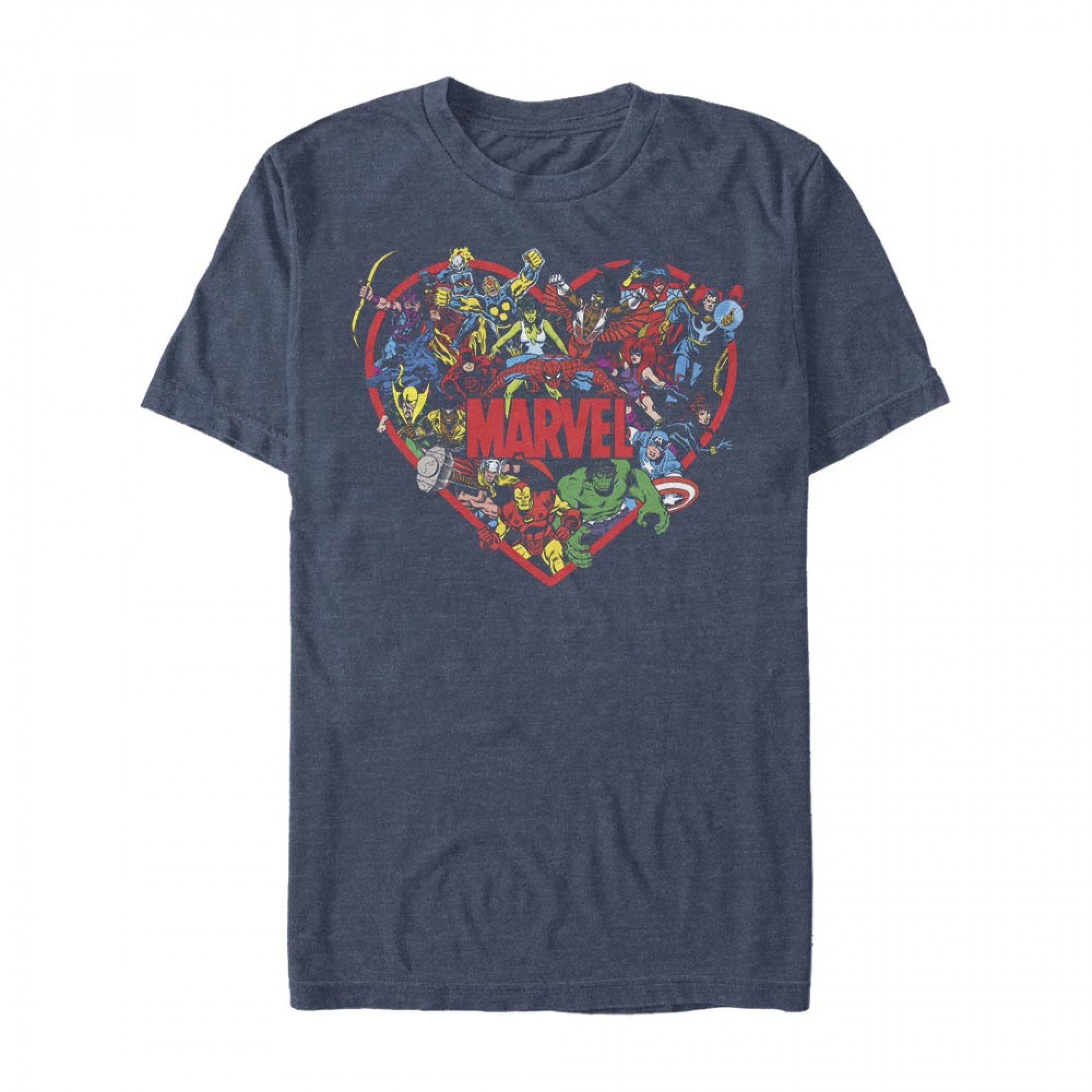 Marvel Heroes Heart Blue T-Shirt, Blue