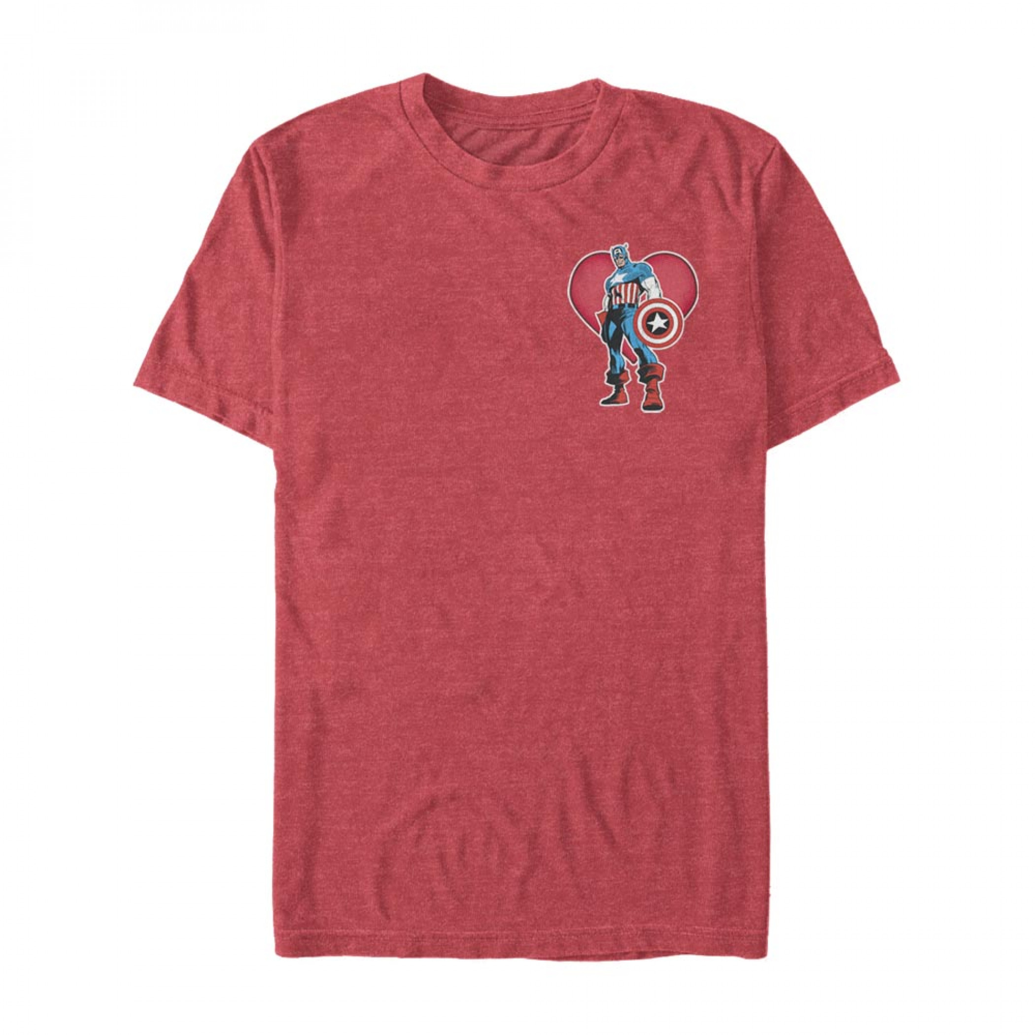 Captain America Heart Red T-Shirt, Red