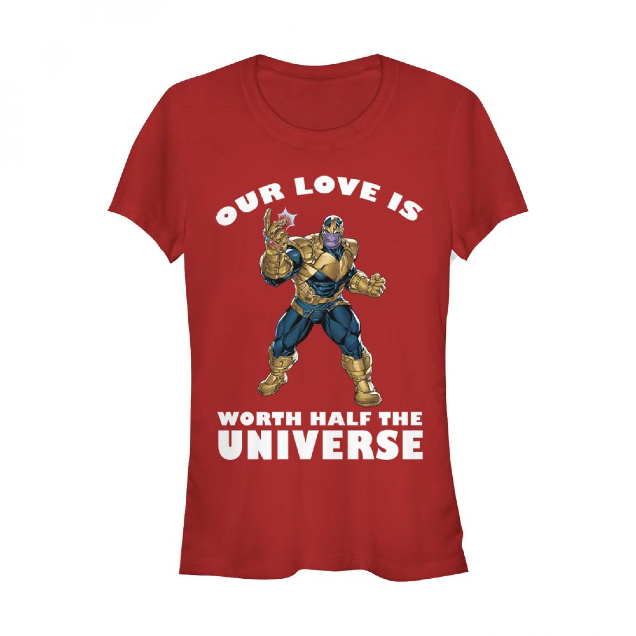Thanos Our Love is Worth Half the Universe Women's Red T-Shirt, Red