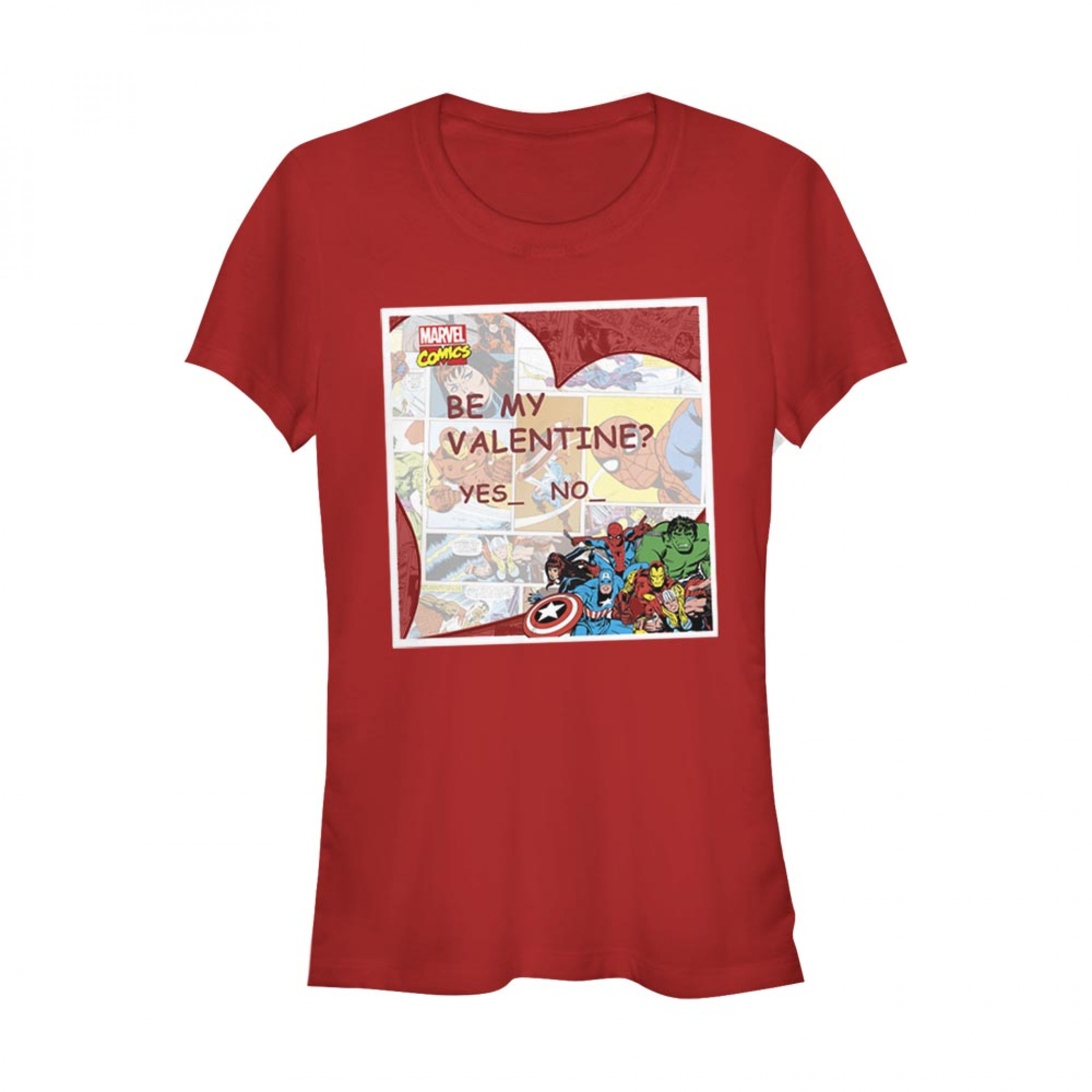 Avengers Be My Valentine Women's Red T-Shirt, Red